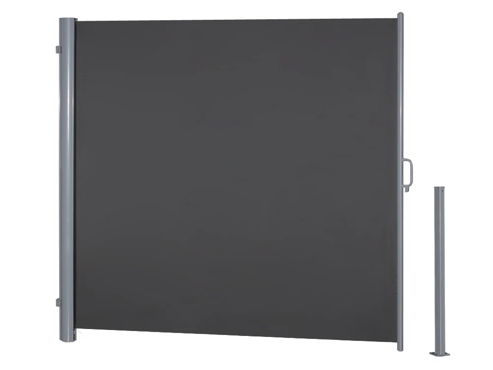 1.8m x 3m Retractable Side Screen - GREY - Image 3