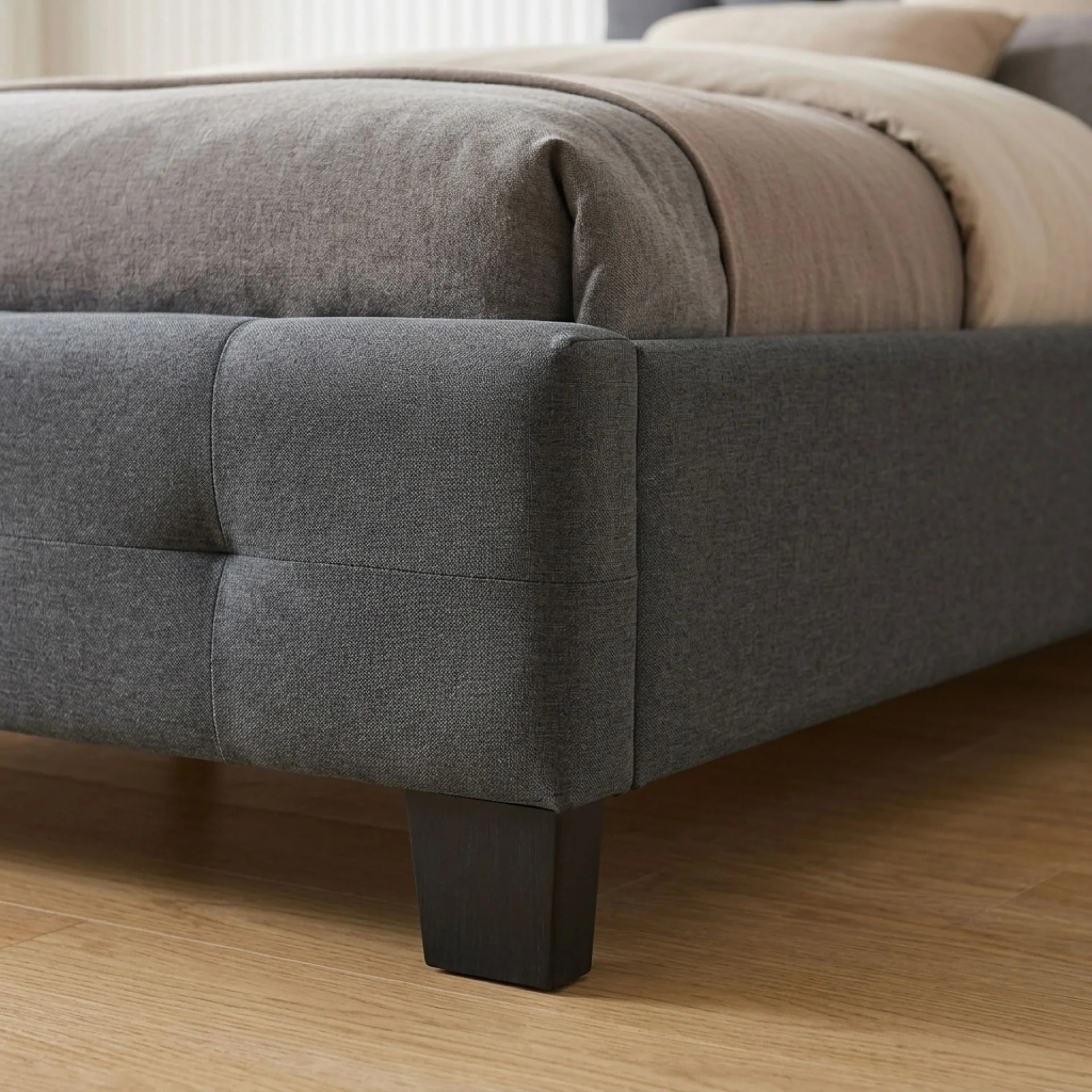 Ridge King Single Bed Frame - Dark Grey - Image 8