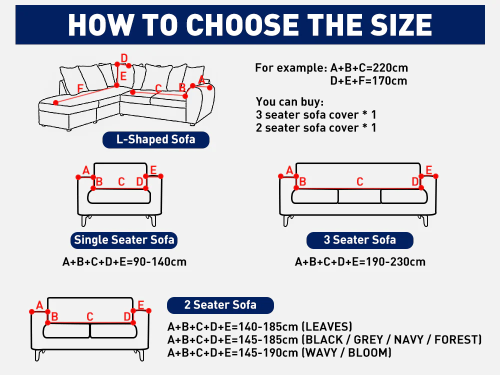 3 Seater Sofa Couch Cover 190-230cm - BLOOM - Image 8