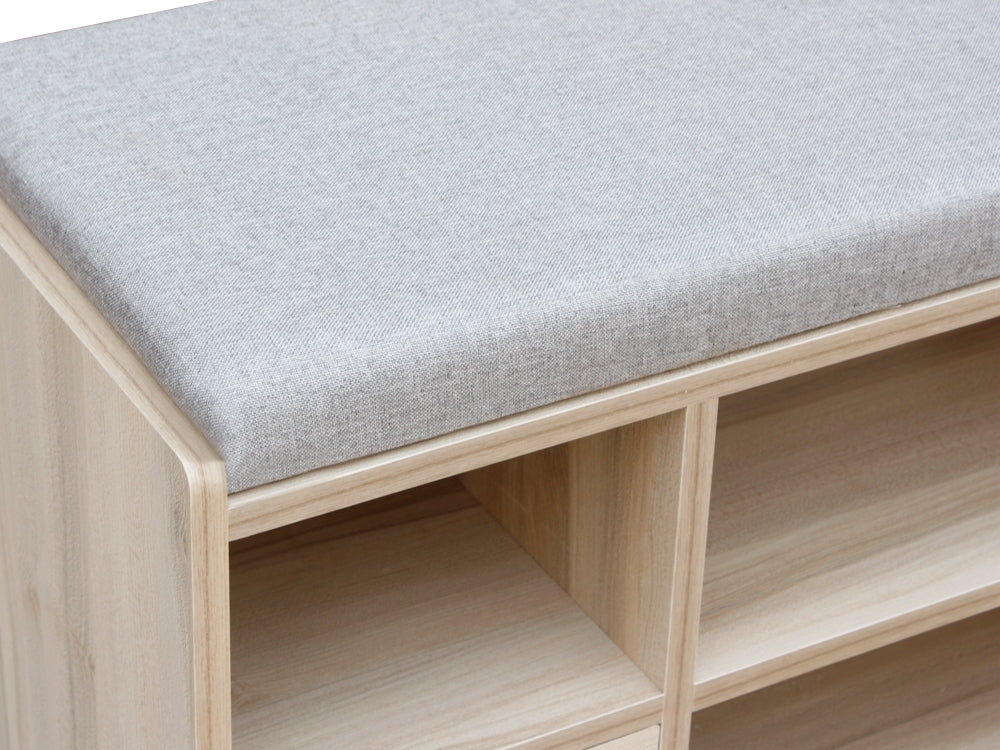 60CM Shoe Rack Bench - MAPLE + GREY - Image 7