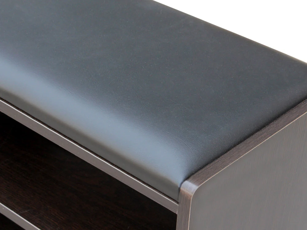 80CM Single Drawer Shoe Rack Bench - BLACK WALNUT - Image 7