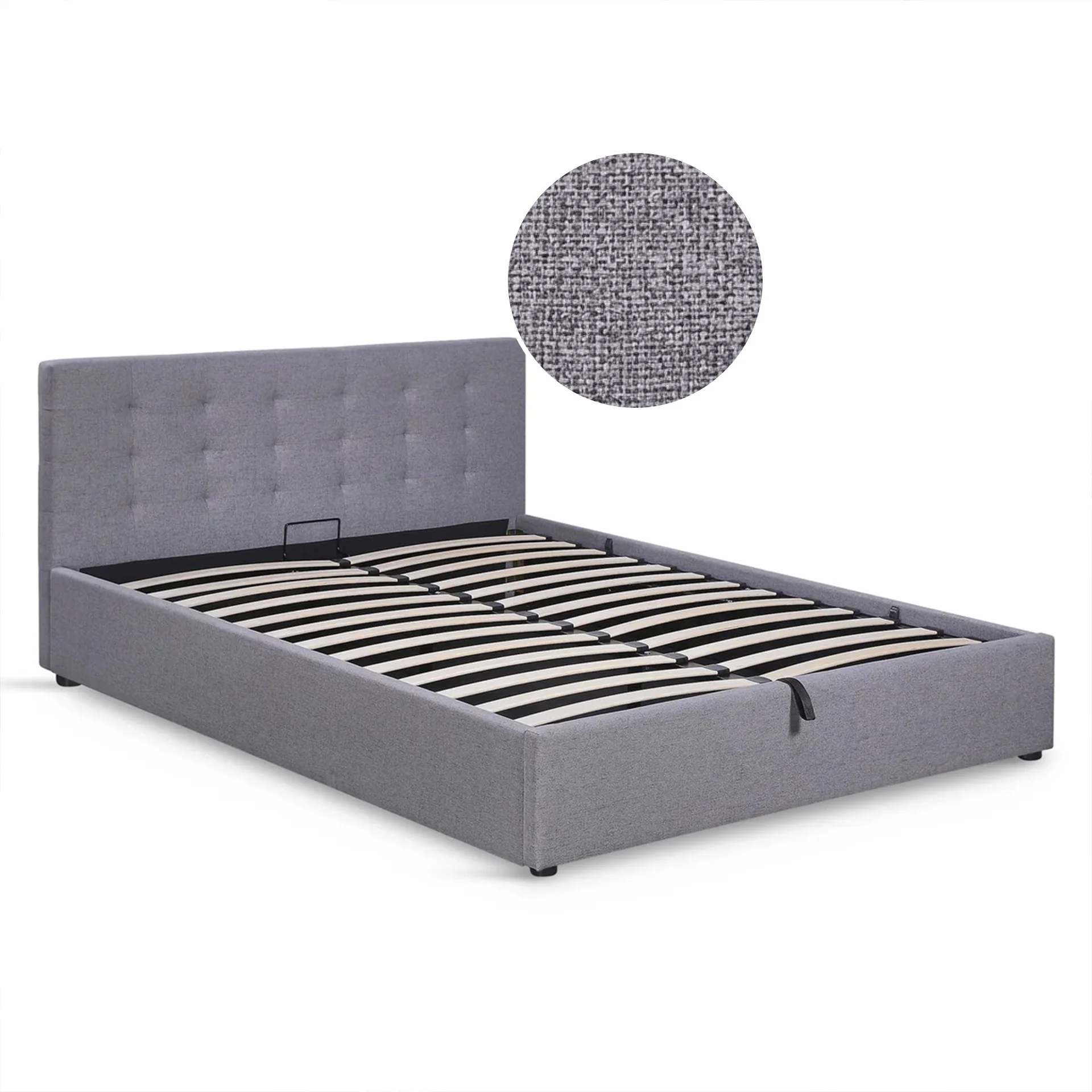 Abigail Queen Gas Lift Bed Frame - Grey - Image 7