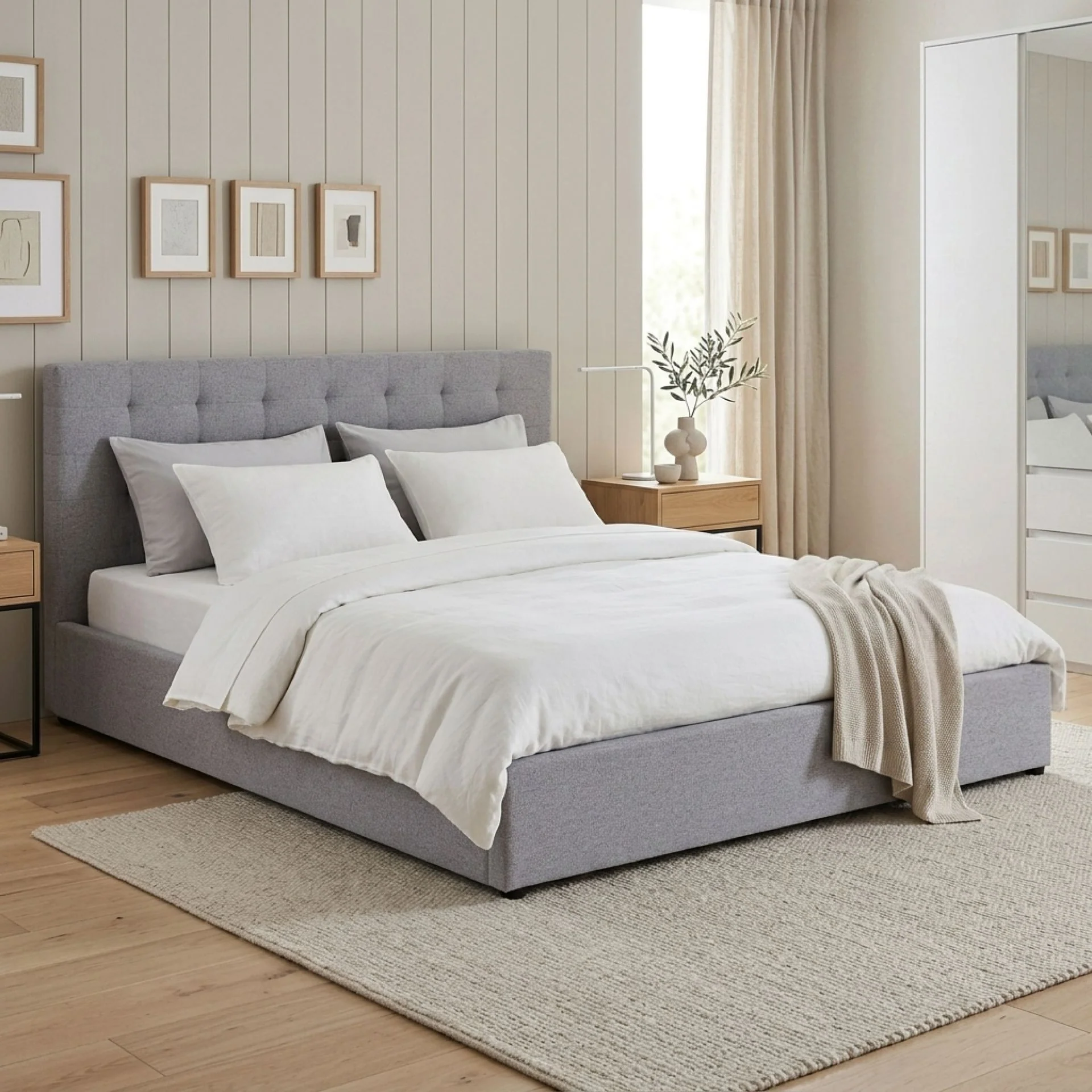 Abigail Super King Gas Lift Bed Frame - Grey - Image 9