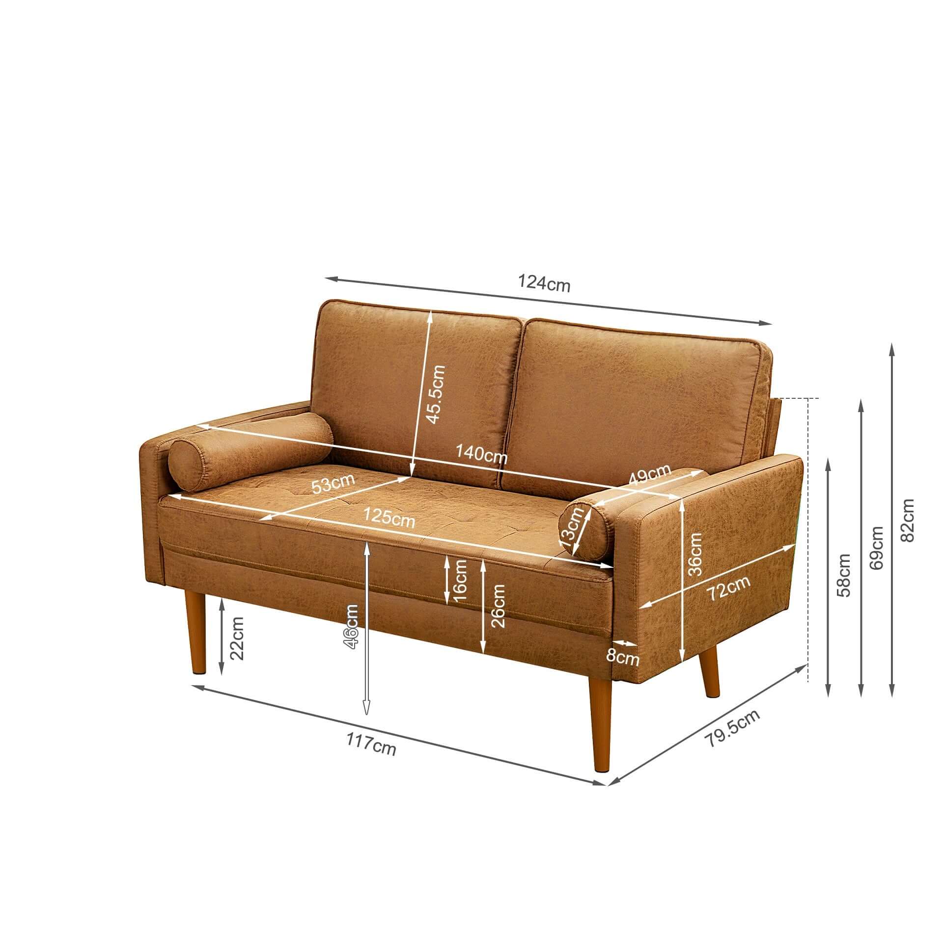 Alaina 2 Seater Sofa - Brown - Image 14