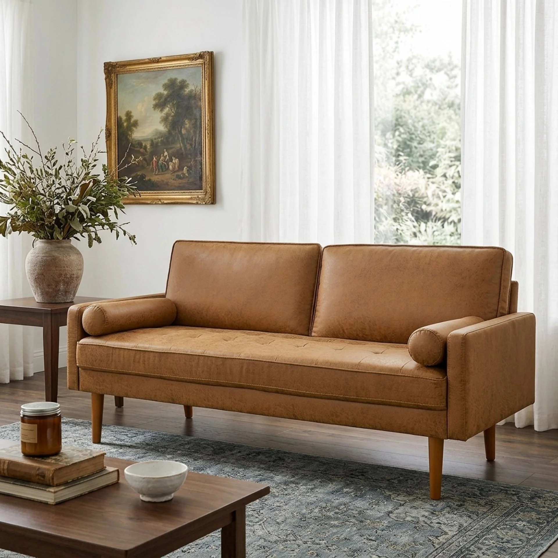 Alaina 3 Seater Sofa - Brown - Image 5