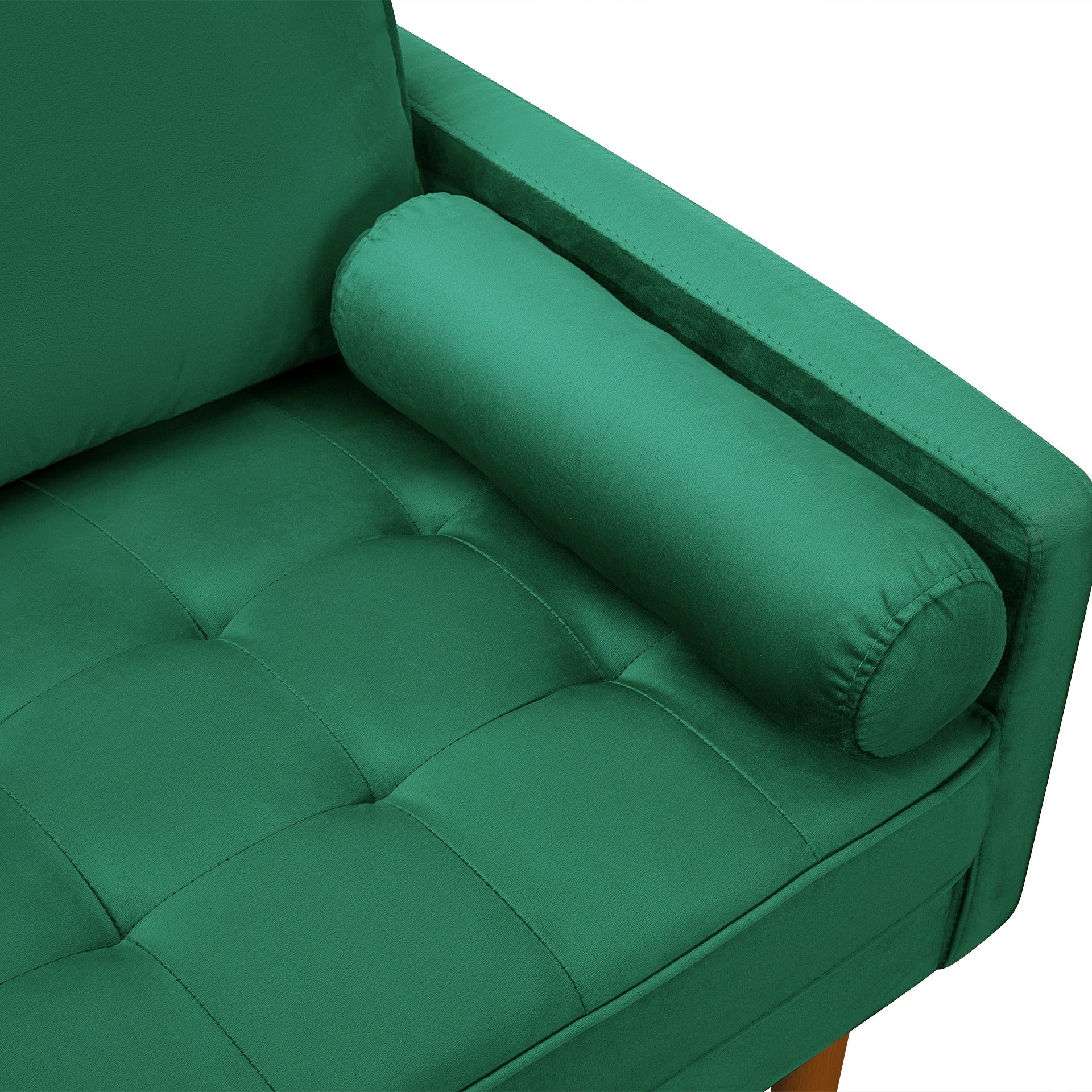 Alaina Velvet 3 Seater Sofa - Green - Image 12
