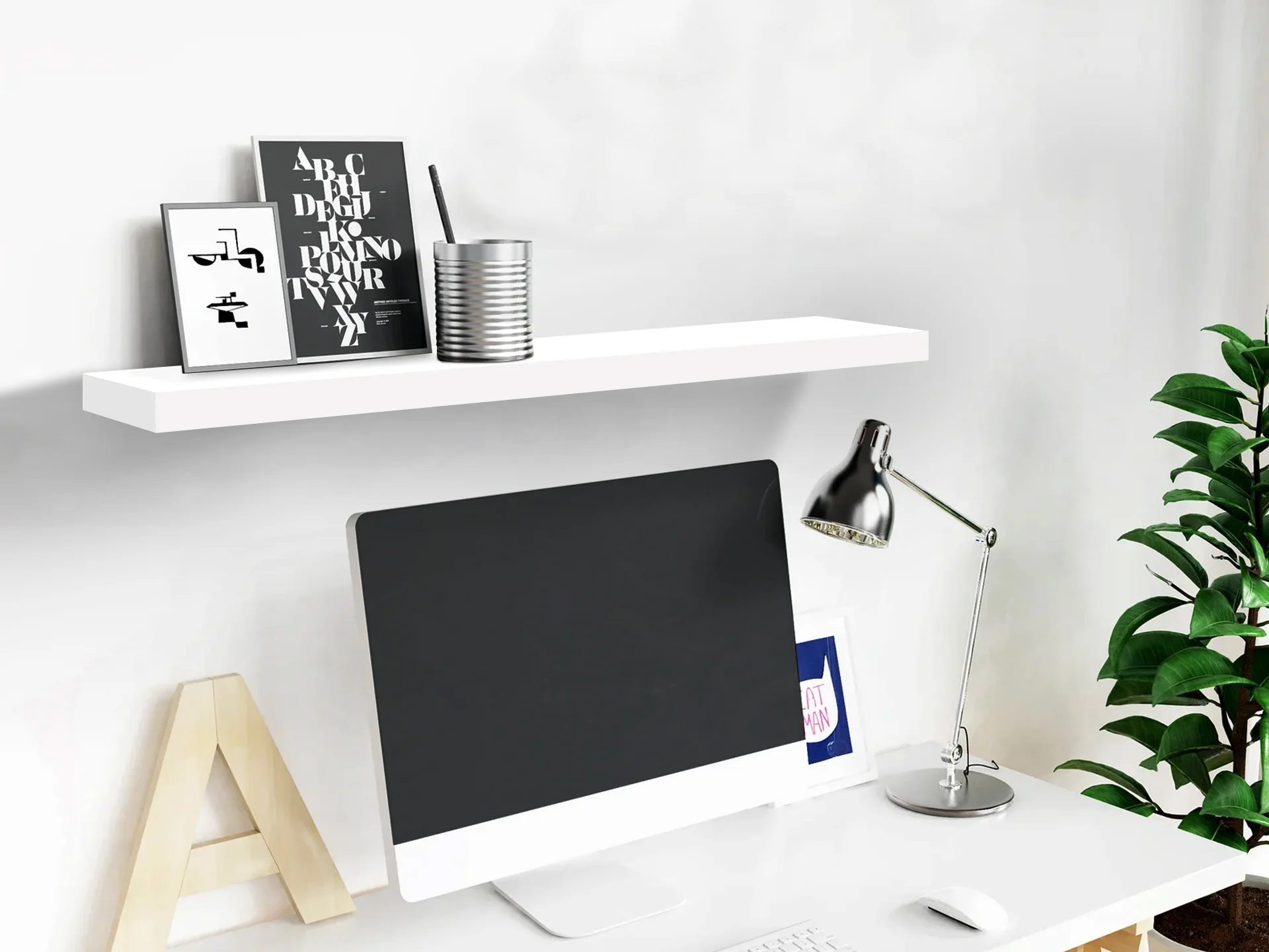 ALAKOL Floating Shelf 80cm - WHITE - Image 6