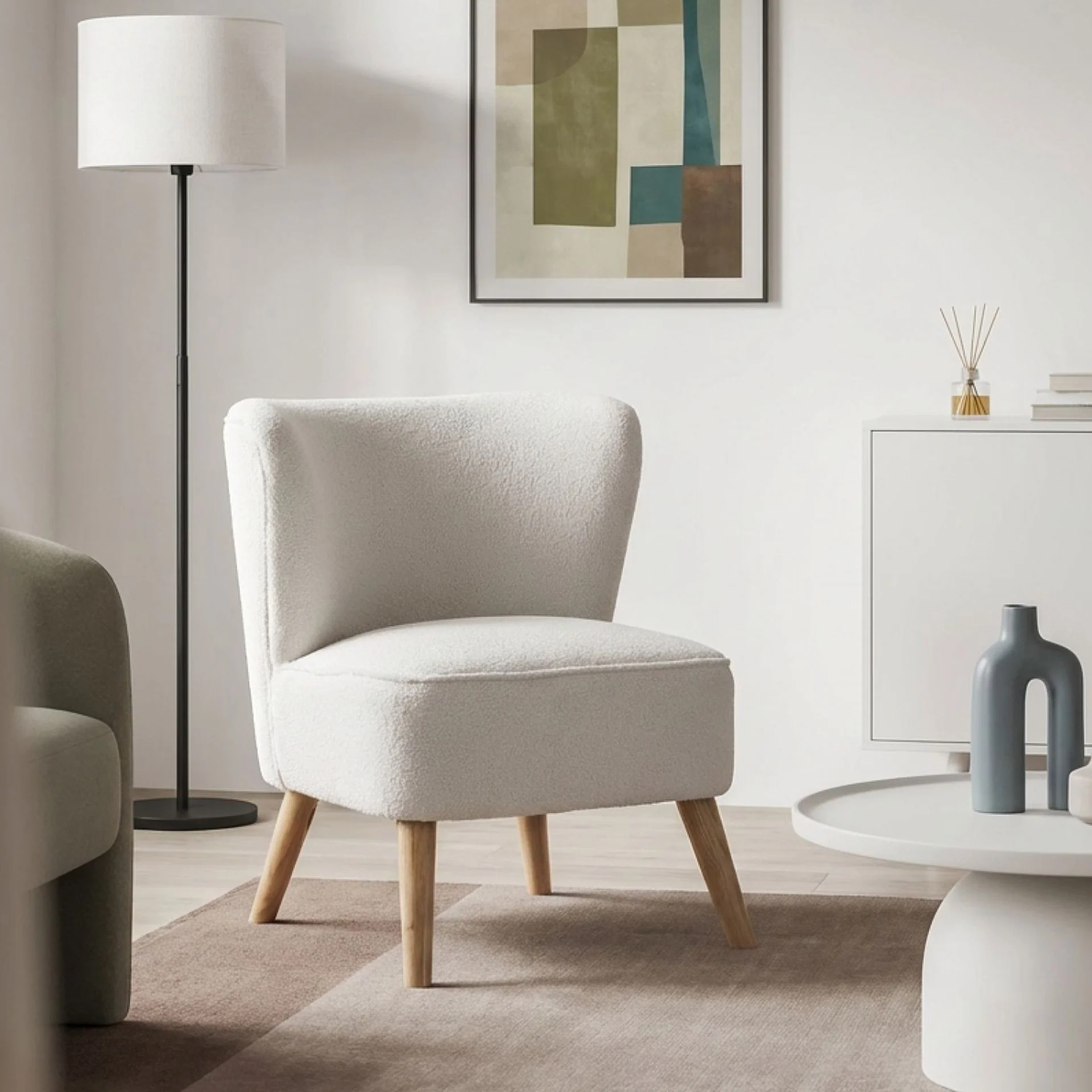 Alice Boucle Occasional Chair - Cream - Image 4
