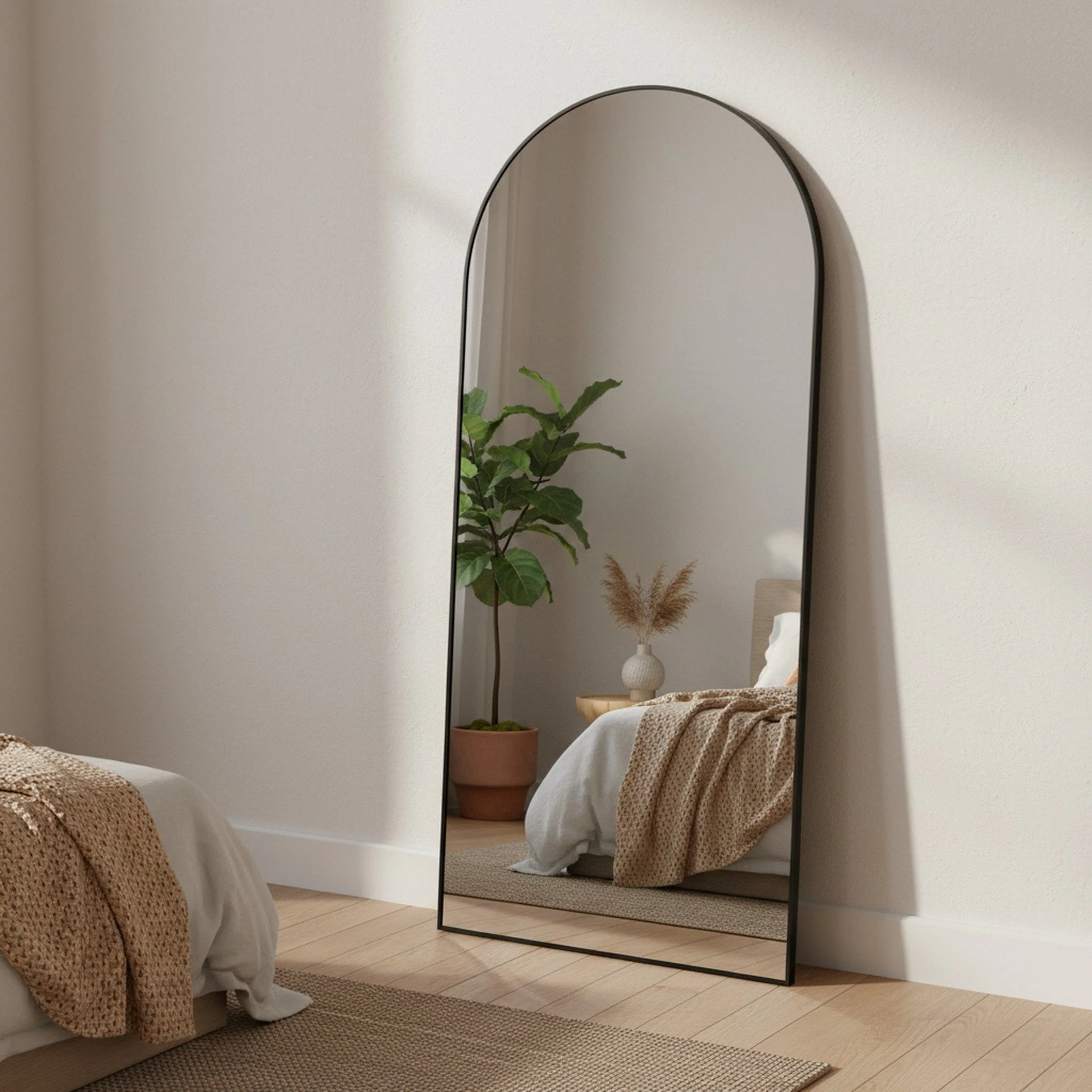Alto Metal Arched Full Length Mirror - Black - Image 2