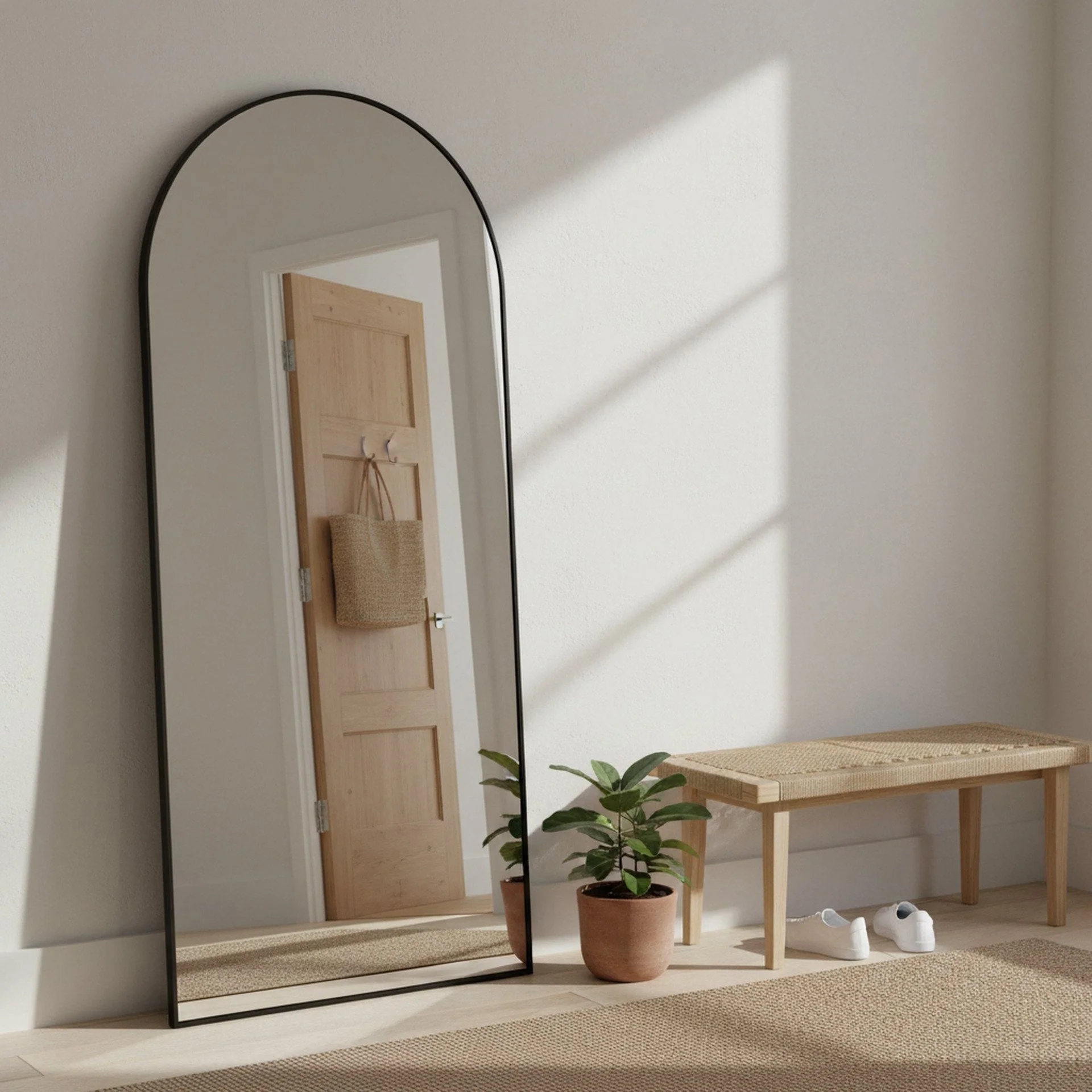 Alto Metal Arched Full Length Mirror - Black - Image 4