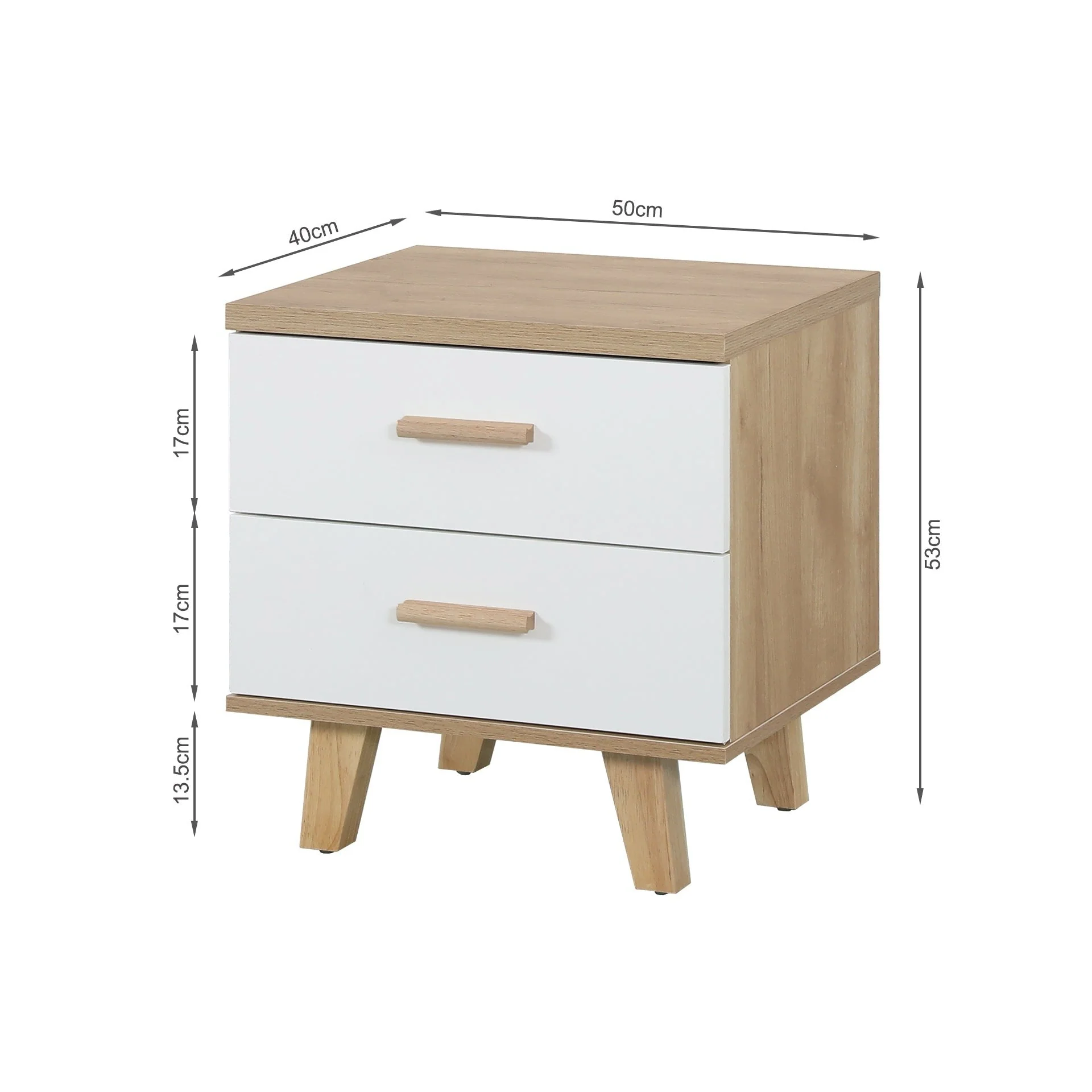 Alton Bedside Table - Natural + White - Image 10