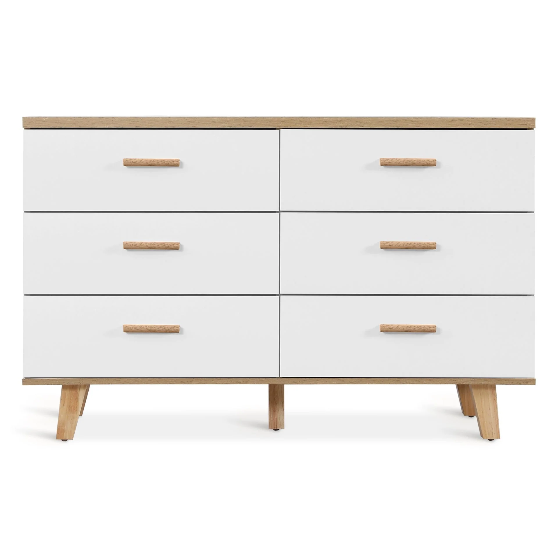 Alton Low Boy 6 Drawers - Natural + White - Image 6
