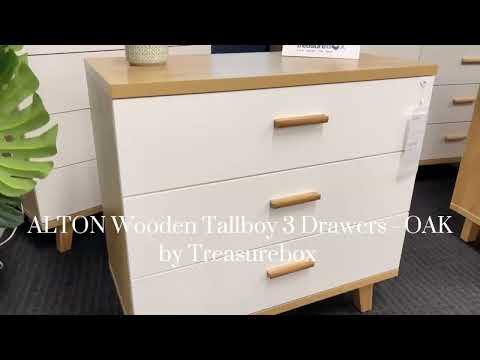 ALTON Tallboy 3 Drawers - OAK - Image 5