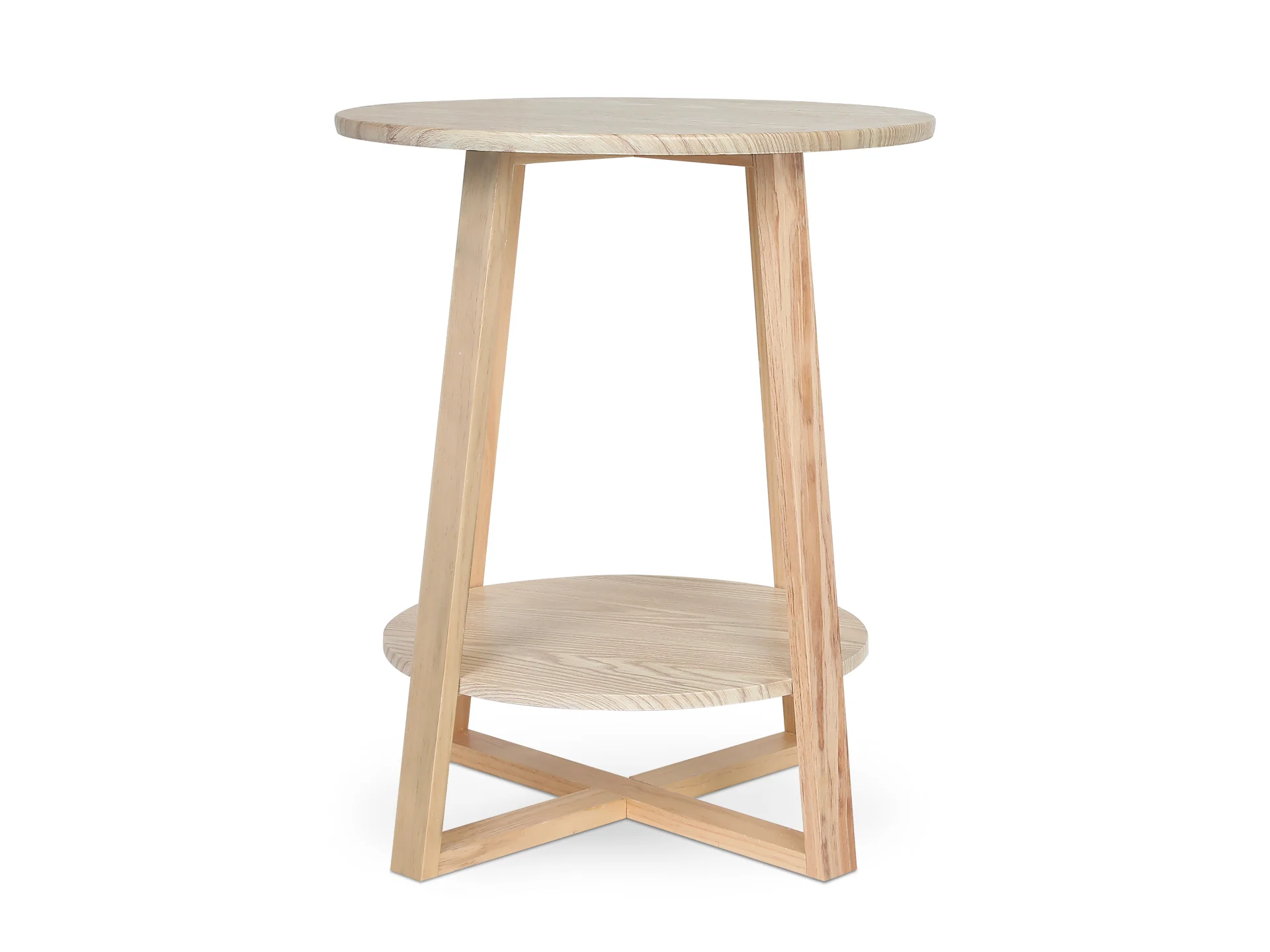 Andile Round Coffee Table Side Table - Oak - Image 3