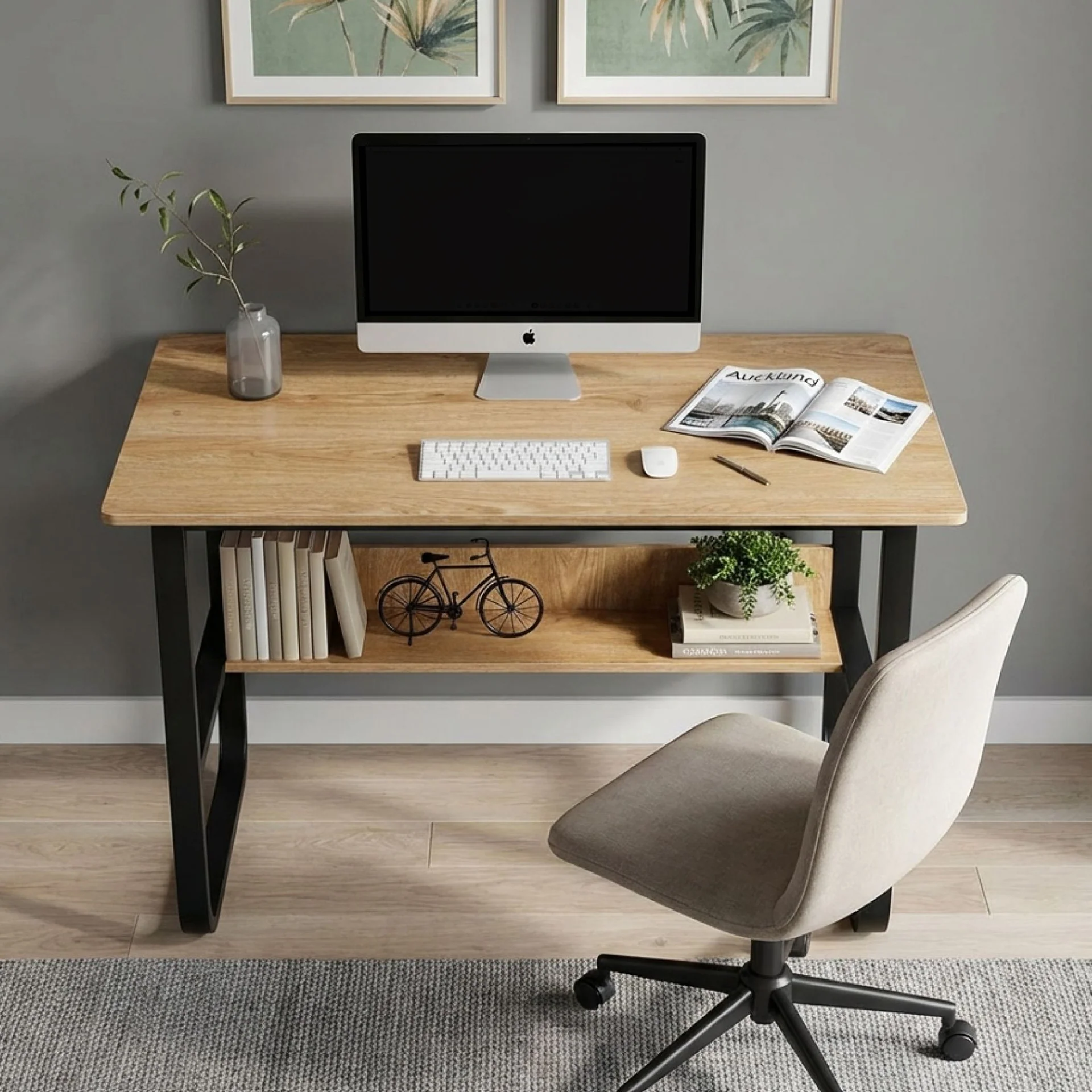 Andrea 100cm Computer Desk - Black - Image 3