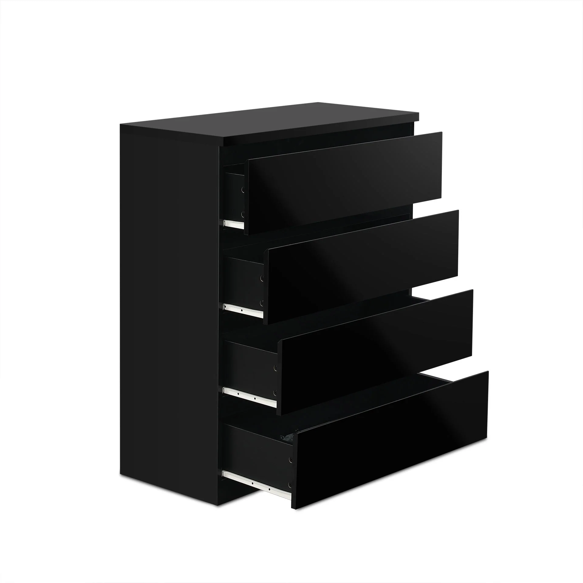 Angeles High Gloss 4 Drawer Tallboy - Black - Image 10