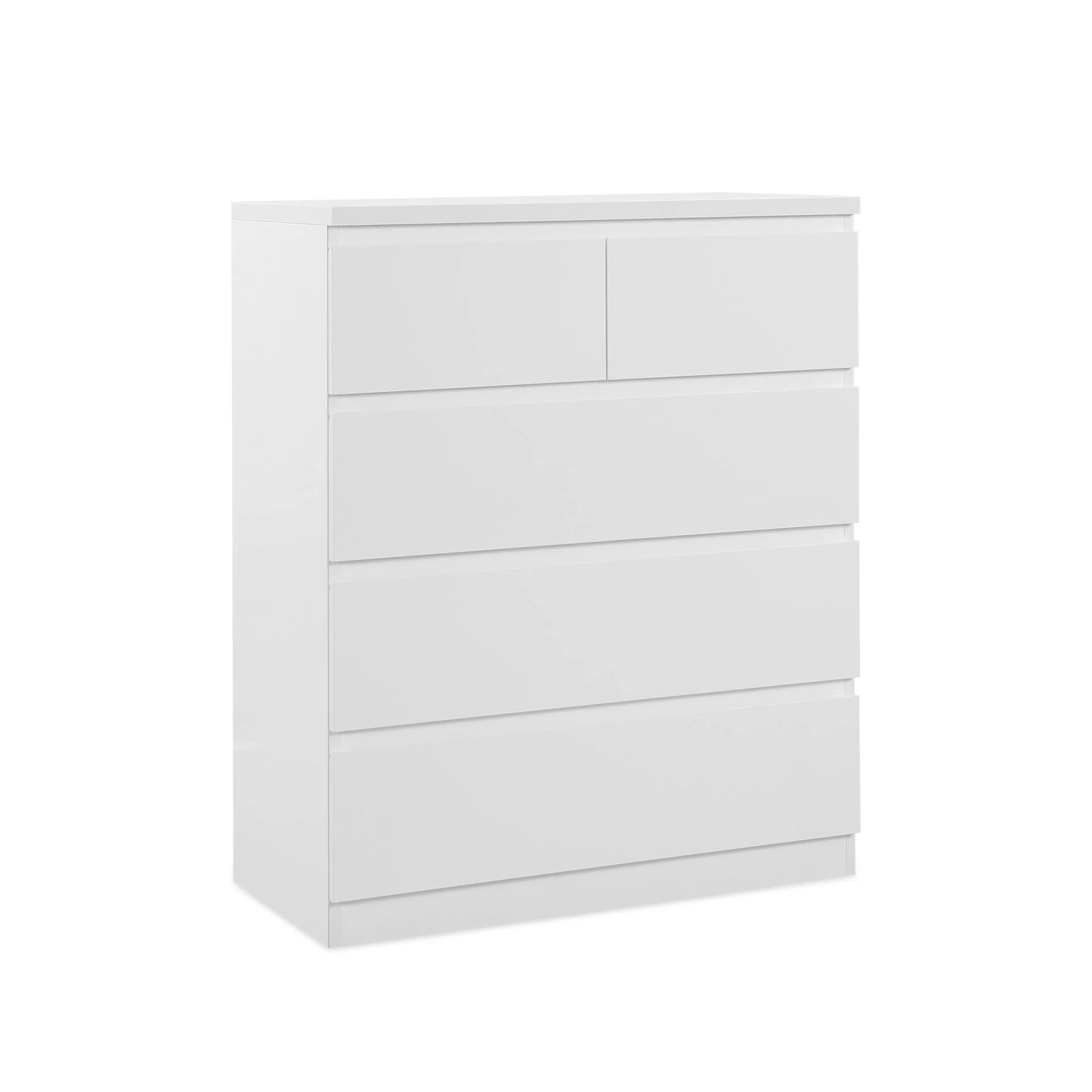 Angeles High Gloss 5 Drawer Tallboy - White - Image 6