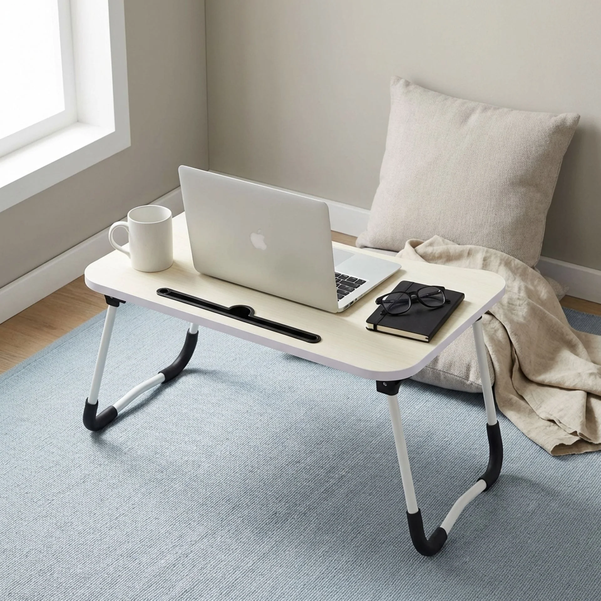Portable Anti-Slip Laptop Desk Laptop Tray Table - White - Image 4