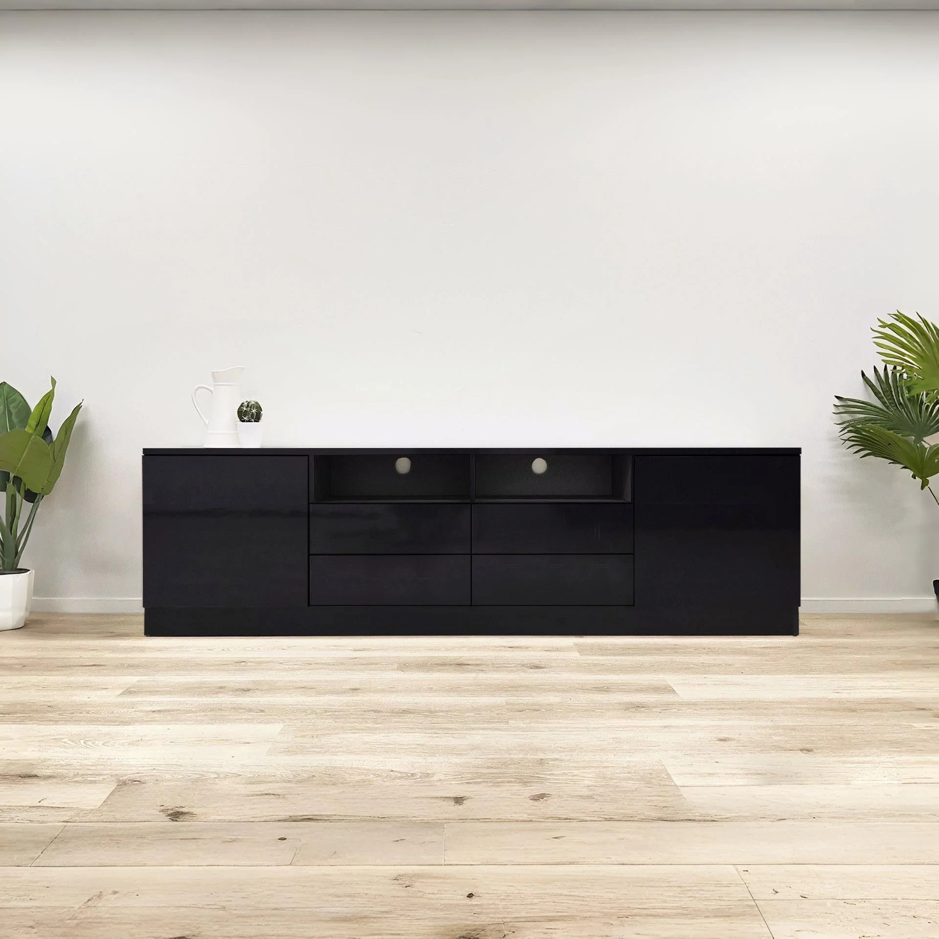 Antler 1.8m Entertainment Unit - Black - Image 8