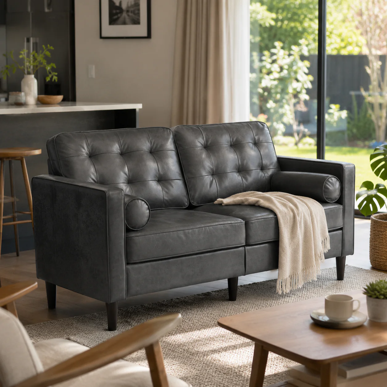 Apex 2 Seater Sofa - Dark Grey - Image 2