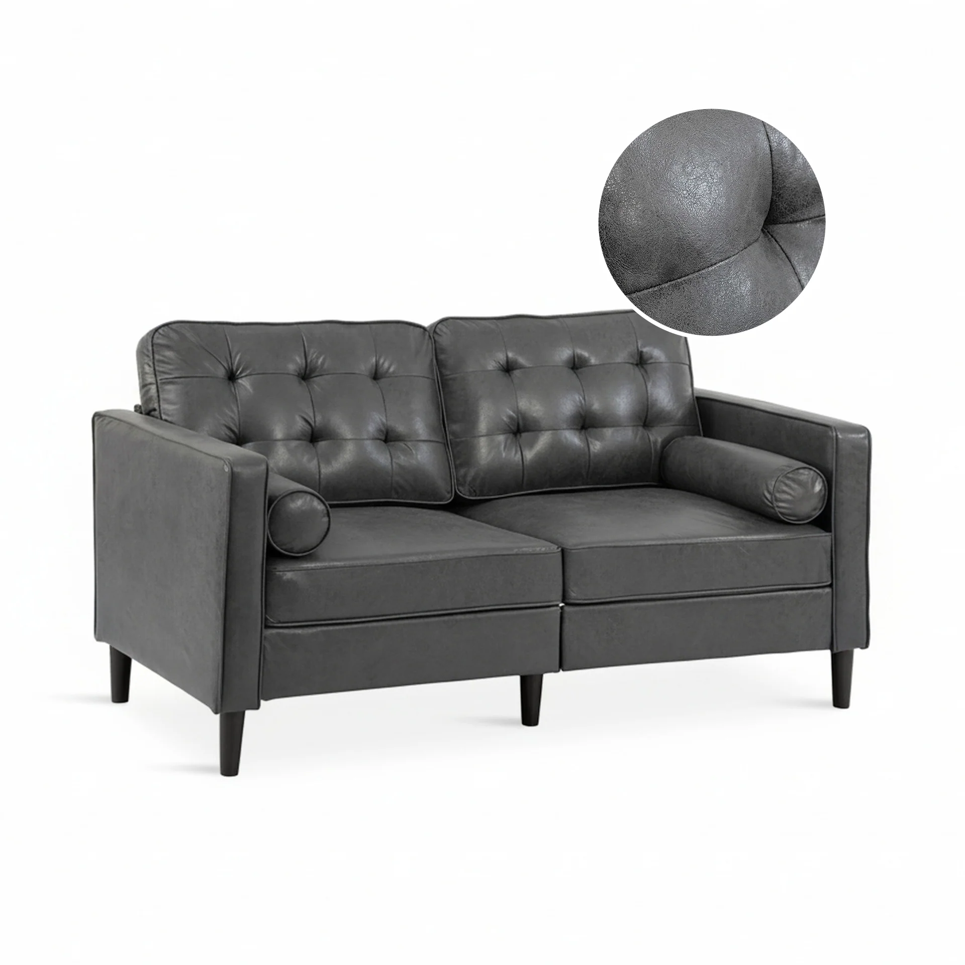 Apex 2 Seater Sofa - Dark Grey - Image 5