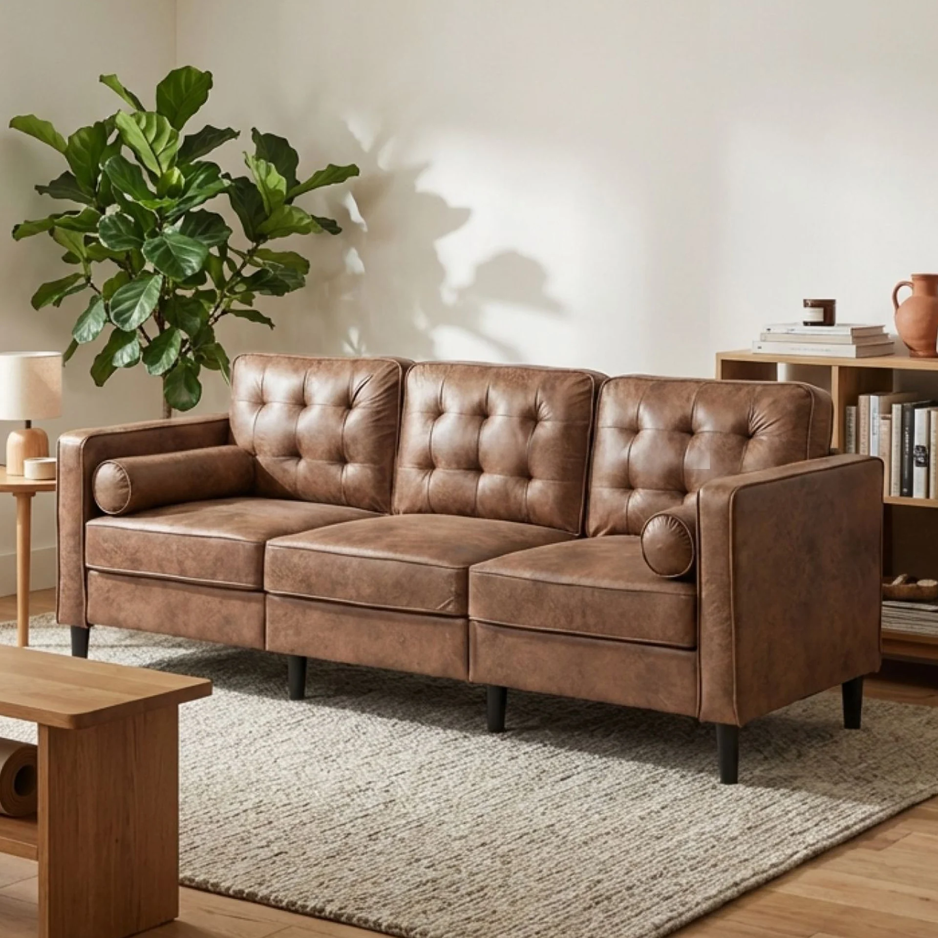 Apex 3 Seater Sofa - Brown - Image 3