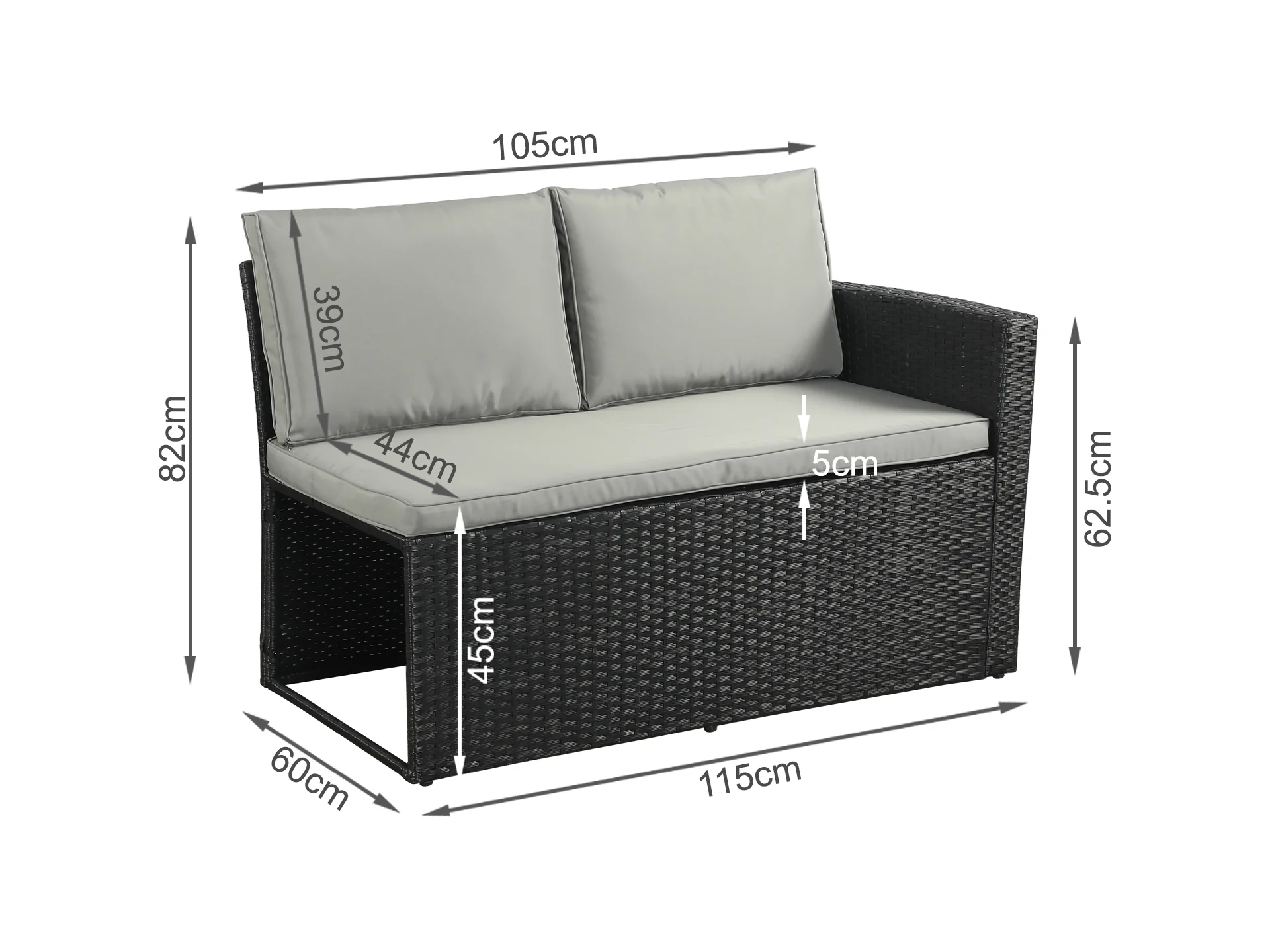 Arcadia 8 Piece Outdoor Rattan Corner Dining Set - Grey - Image 8