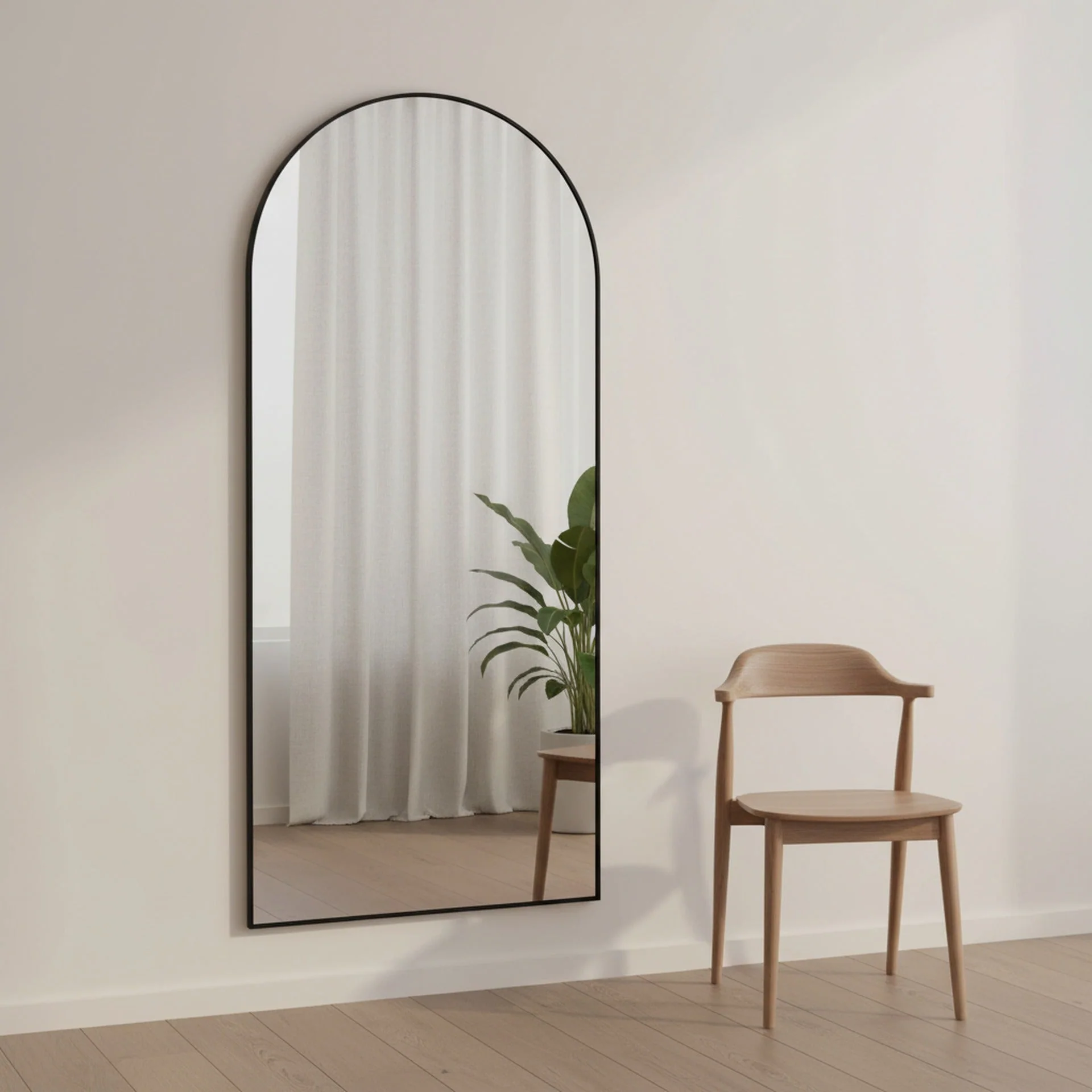 Archie Metal Arched Full Length Mirror - Black - Image 3