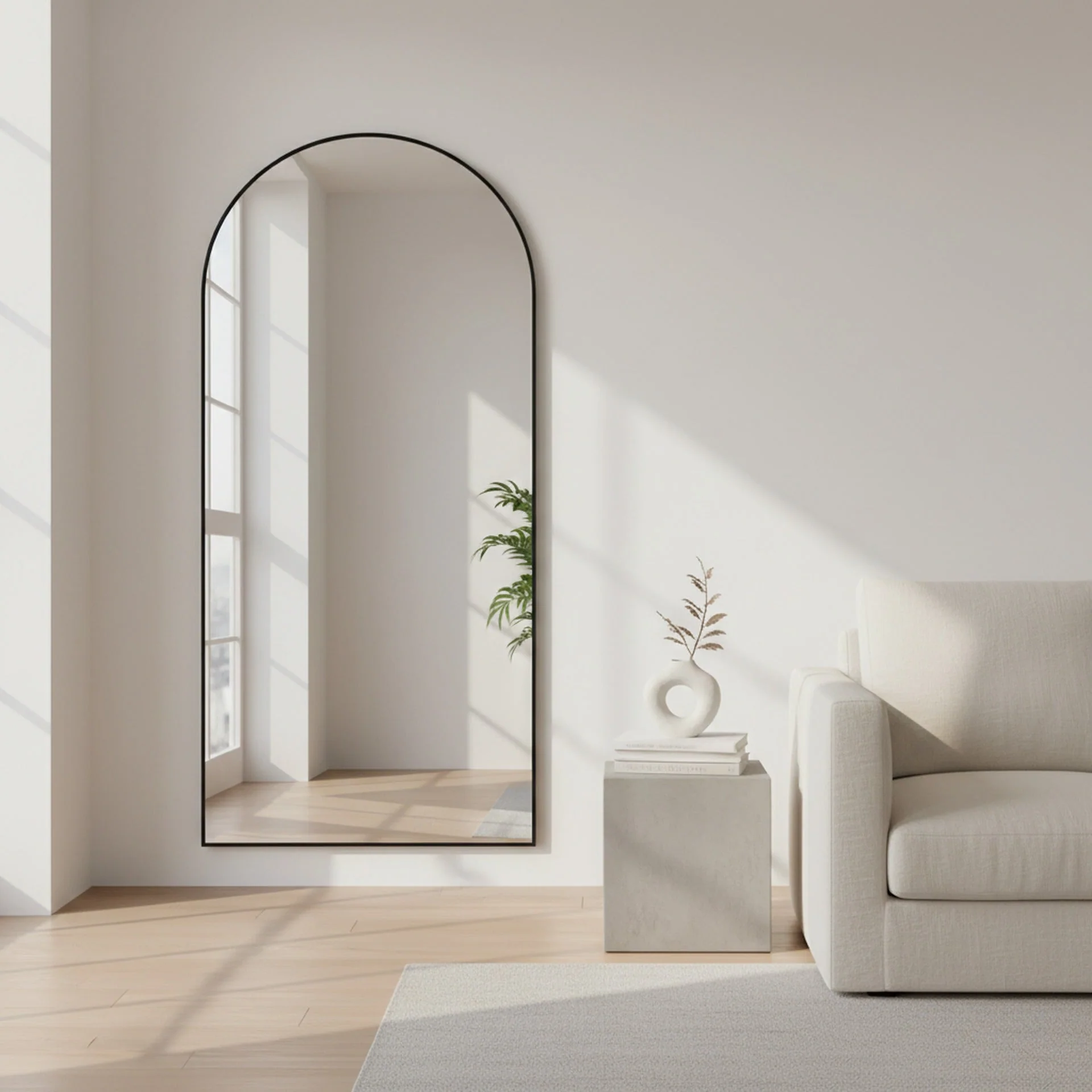 Archie Metal Arched Full Length Mirror - Black - Image 4