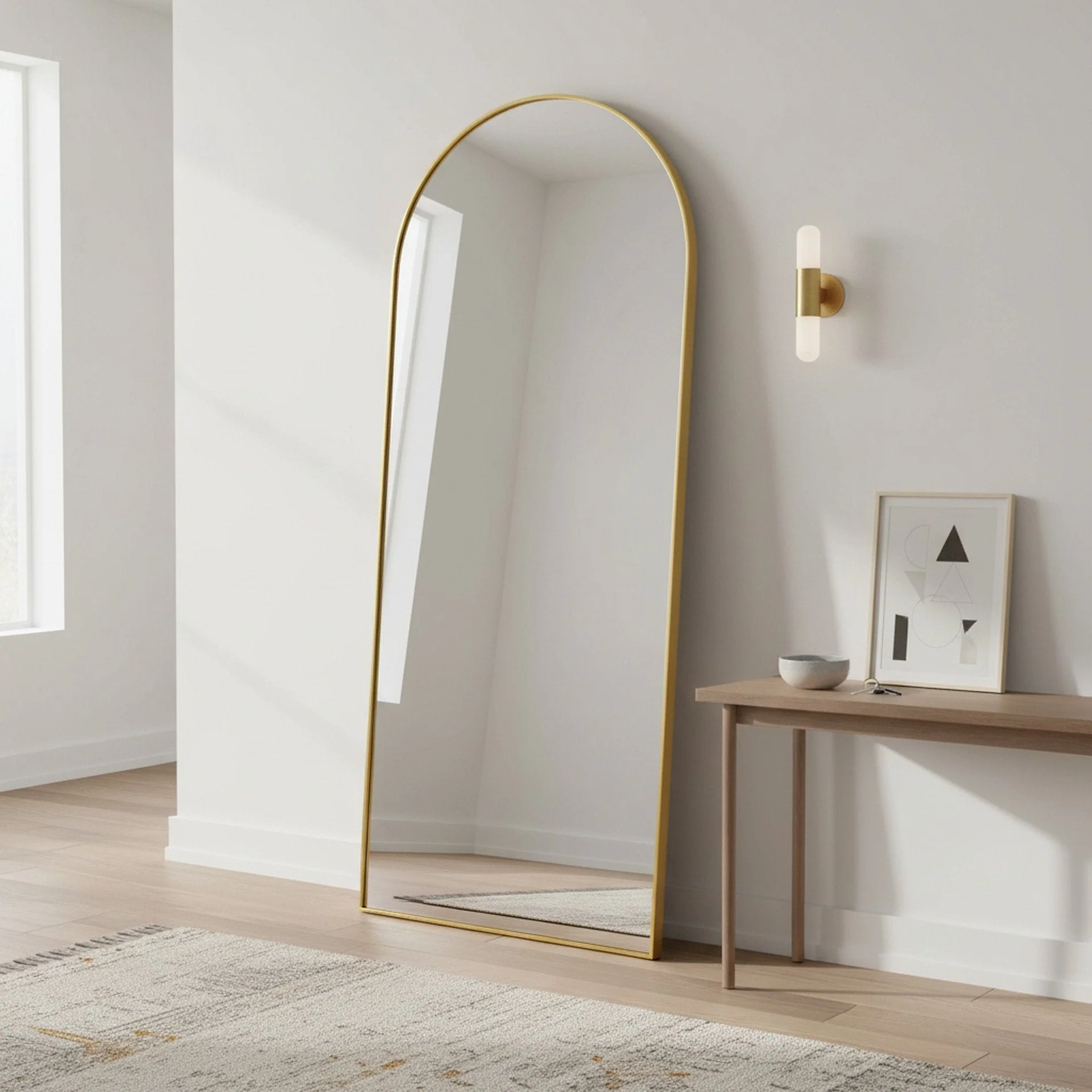 Archie Metal Arched Full Length Mirror - Gold - Image 4
