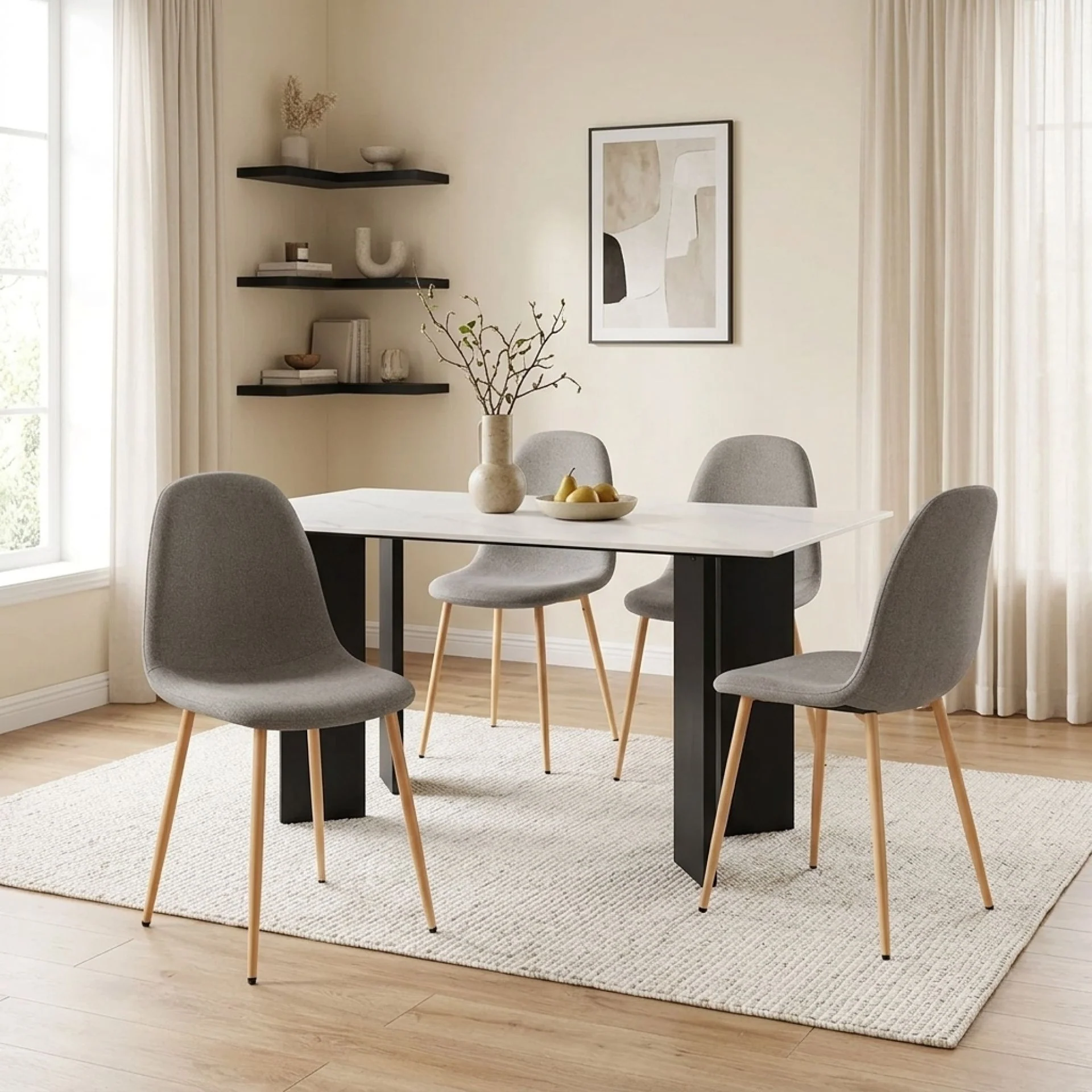 Arlo Linen Dining Chair - Set of 4 - Beige