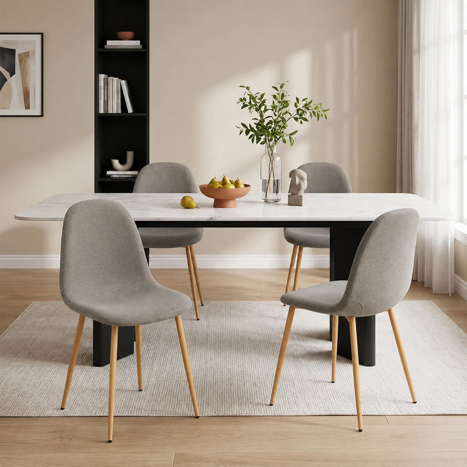 Arlo Linen Dining Chair - Set of 4 - Beige - Image 3