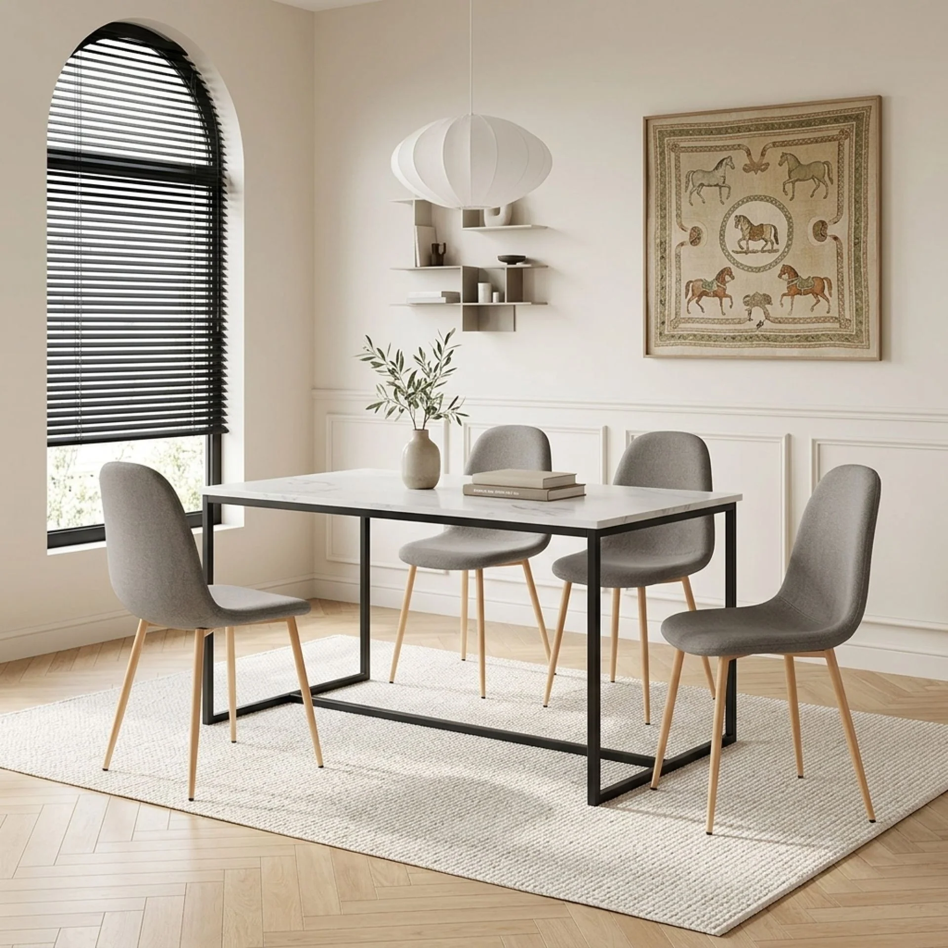 Arlo Linen Dining Chair - Set of 4 - Beige - Image 4