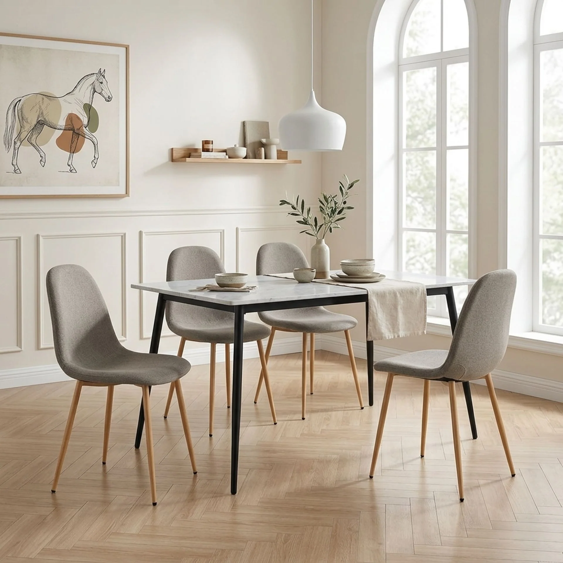 Arlo Linen Dining Chair - Set of 4 - Beige - Image 5