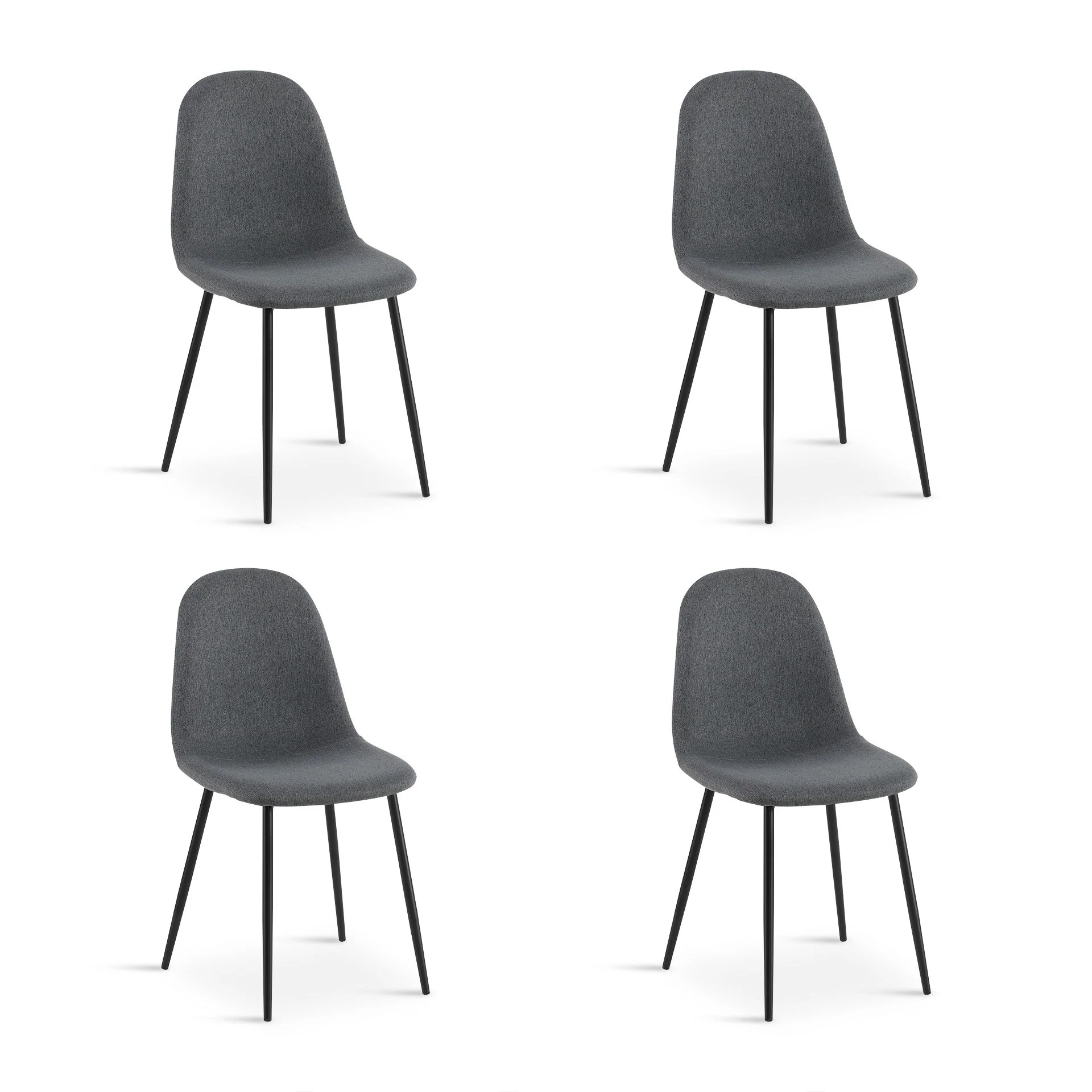Arlo Linen Dining Chair - Set of 4 - Dark Grey - Image 7