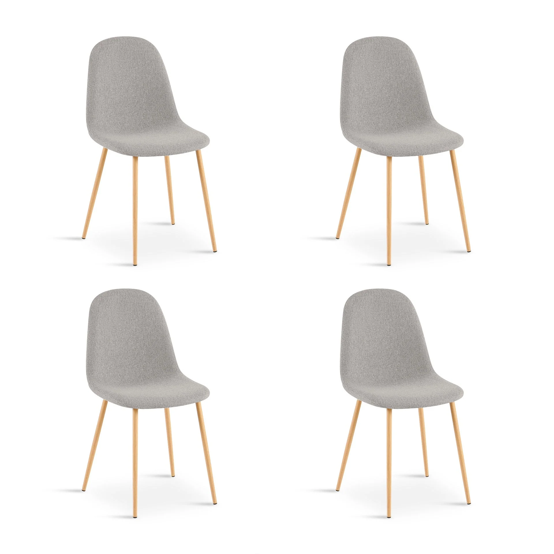 Arlo Linen Dining Chair - Set of 4 - Light Grey - Image 6