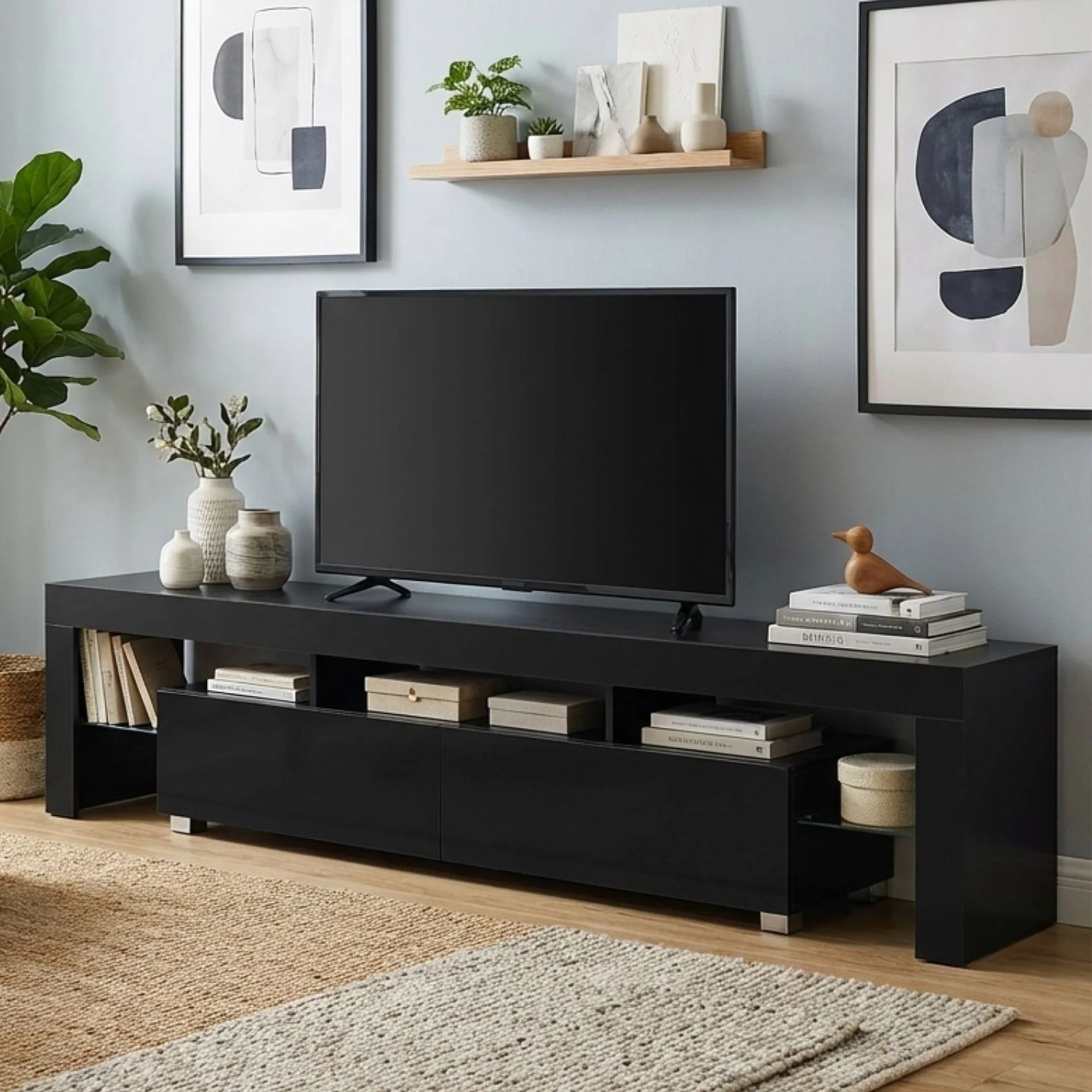 Arvada 2m Entertainment Unit - Black - Image 6