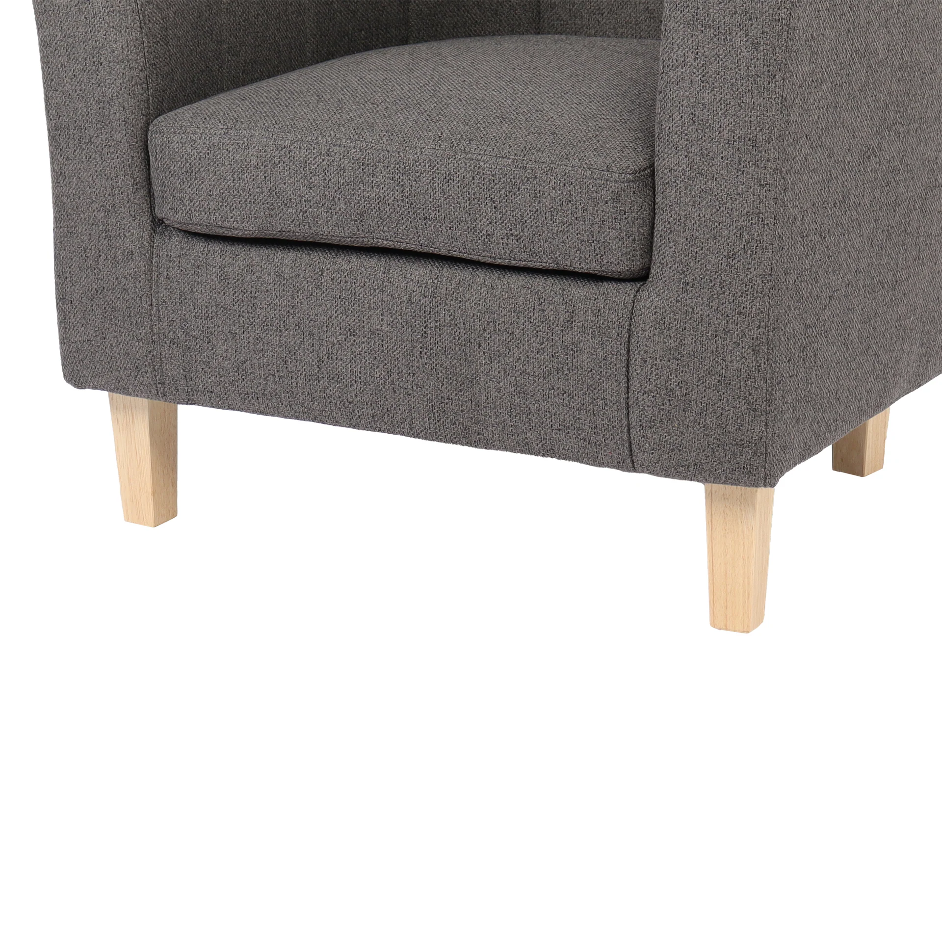 Ash High-Back Linen Armchair - Dark Grey - Image 13