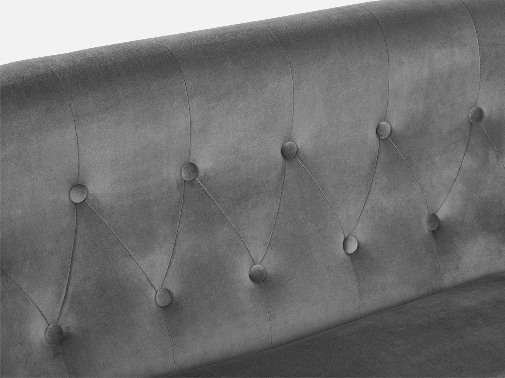 ASTANA 2 Seater Velvet Sofa - GREY - Image 6