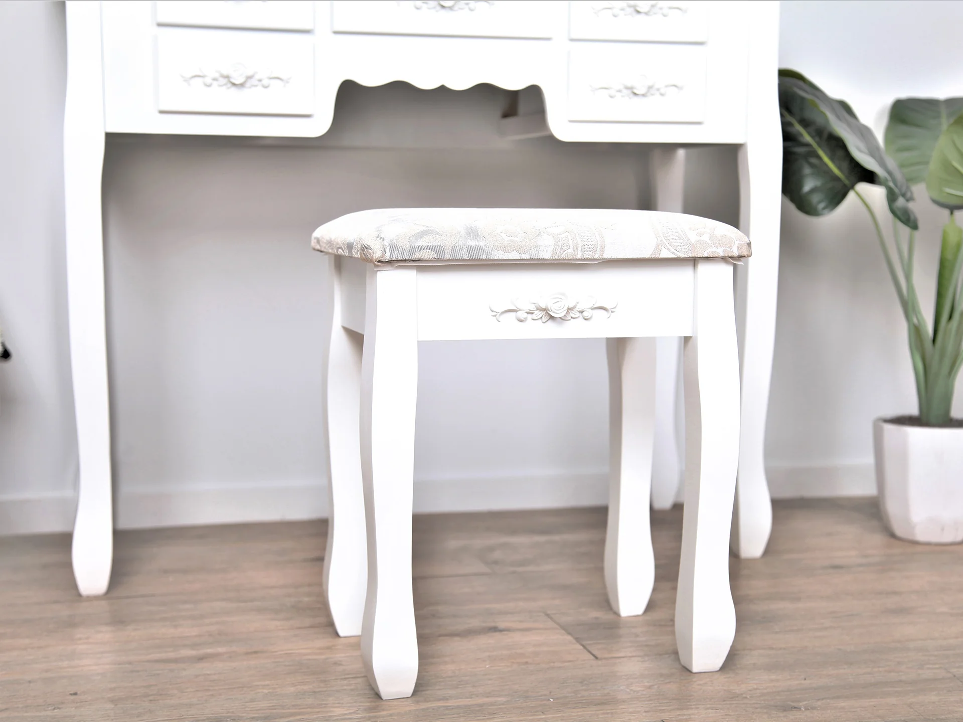 ASTILBE 7 Drawers Dressing Table with Folding Mirror Set 2PCS - Image 4