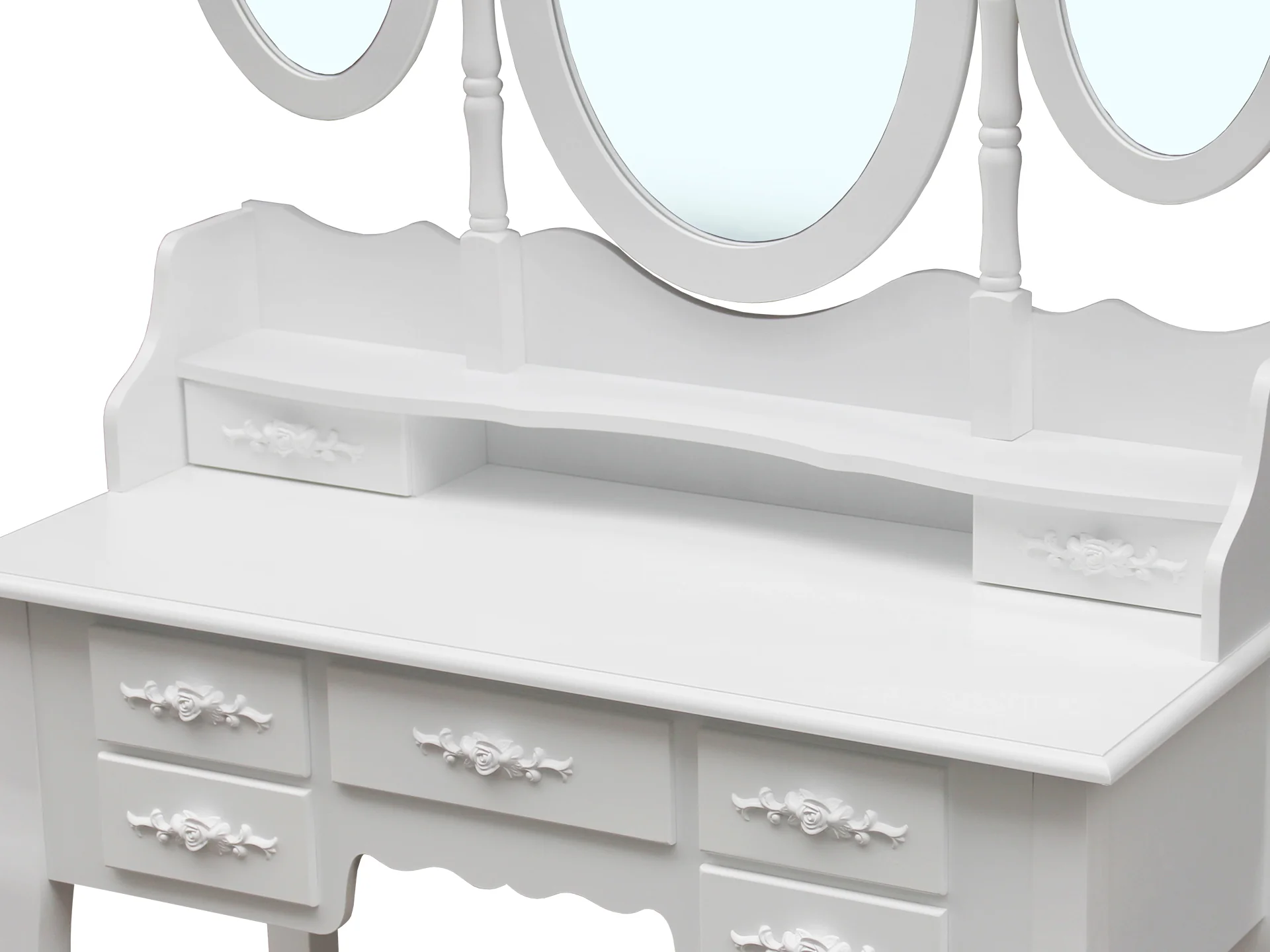 ASTILBE 7 Drawers Dressing Table with Folding Mirror Set 2PCS - Image 8