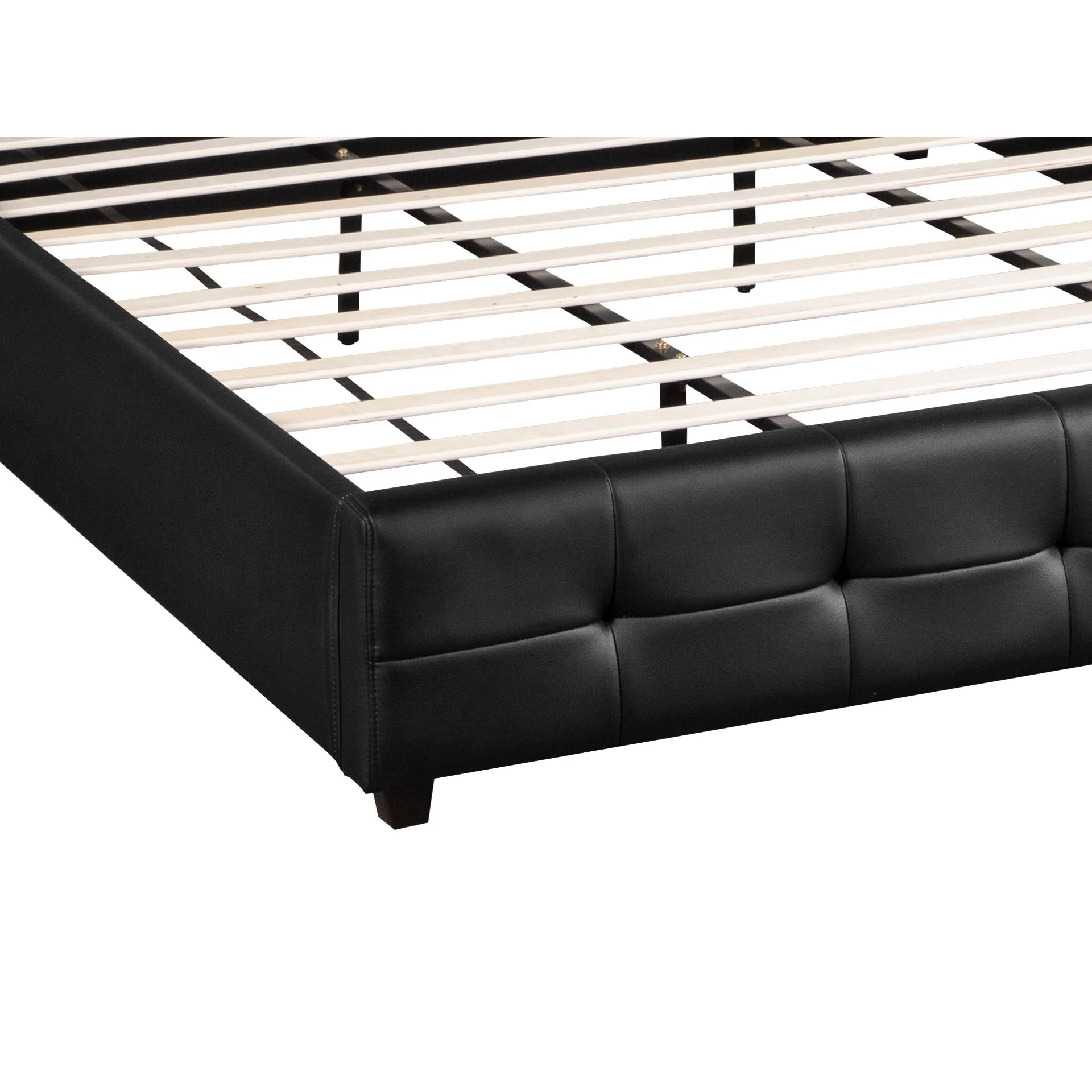 Augusta PU Slat Bed Frame - Super King - Black - Image 9