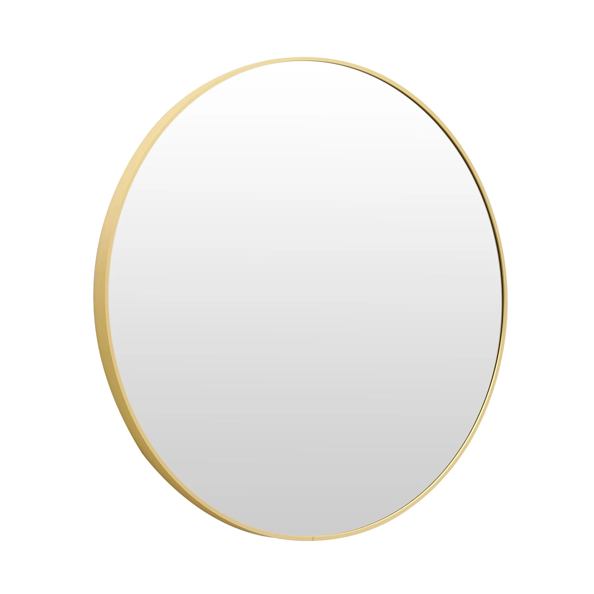 Aura Round Metal Framed Wall Mirror 80cm - Gold - Image 6