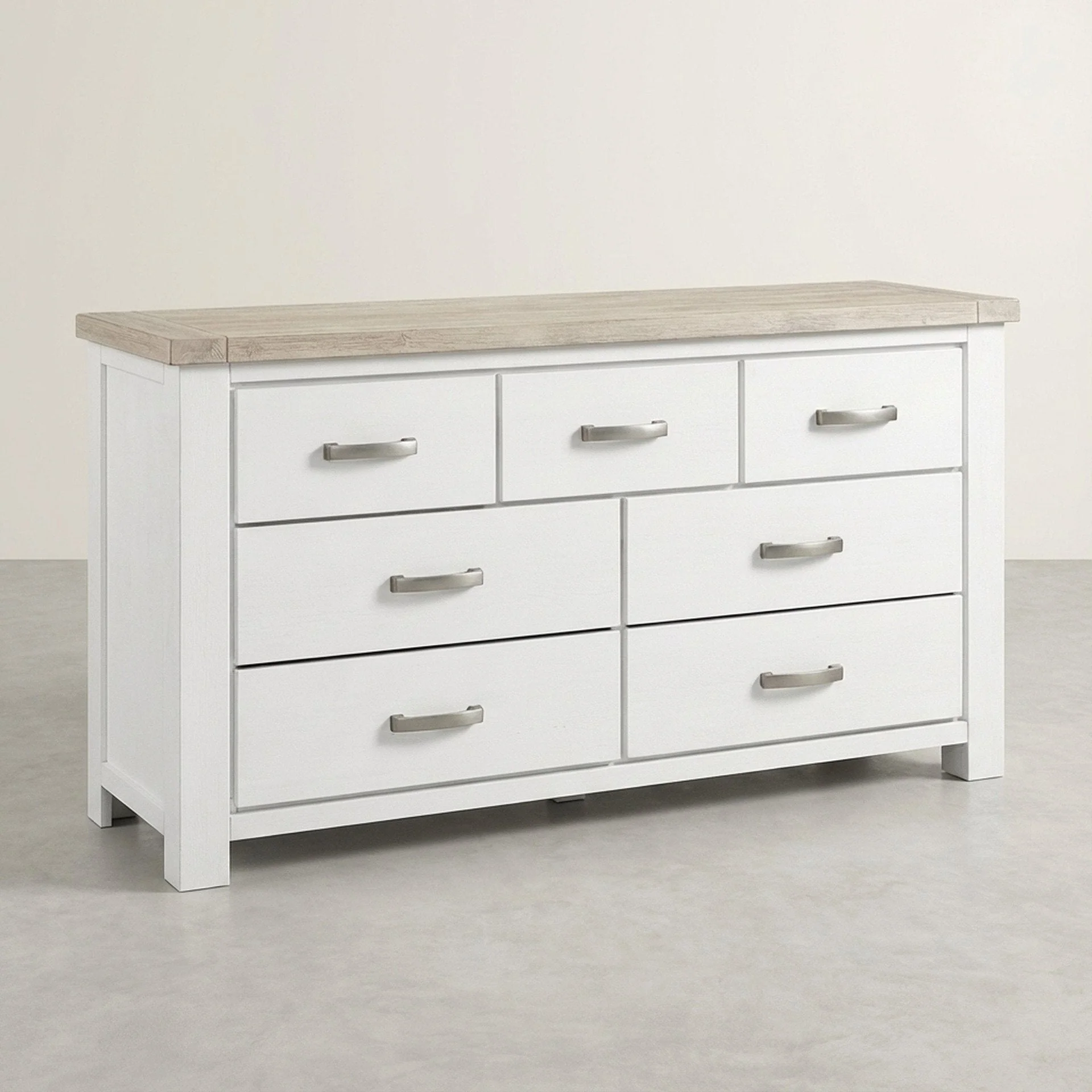 Aurora Solid Wood 7 Drawer Dresser - White - Image 6