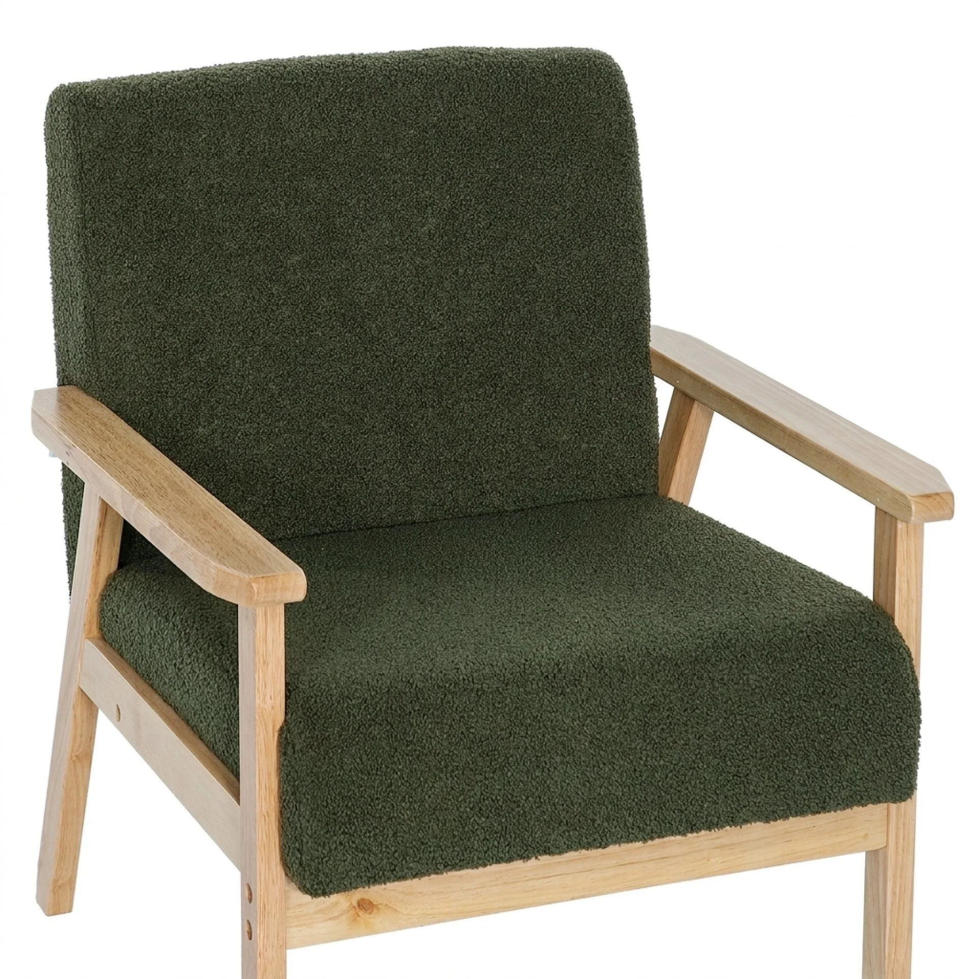 Aven Boucle Armchair - Dark Green - Image 11