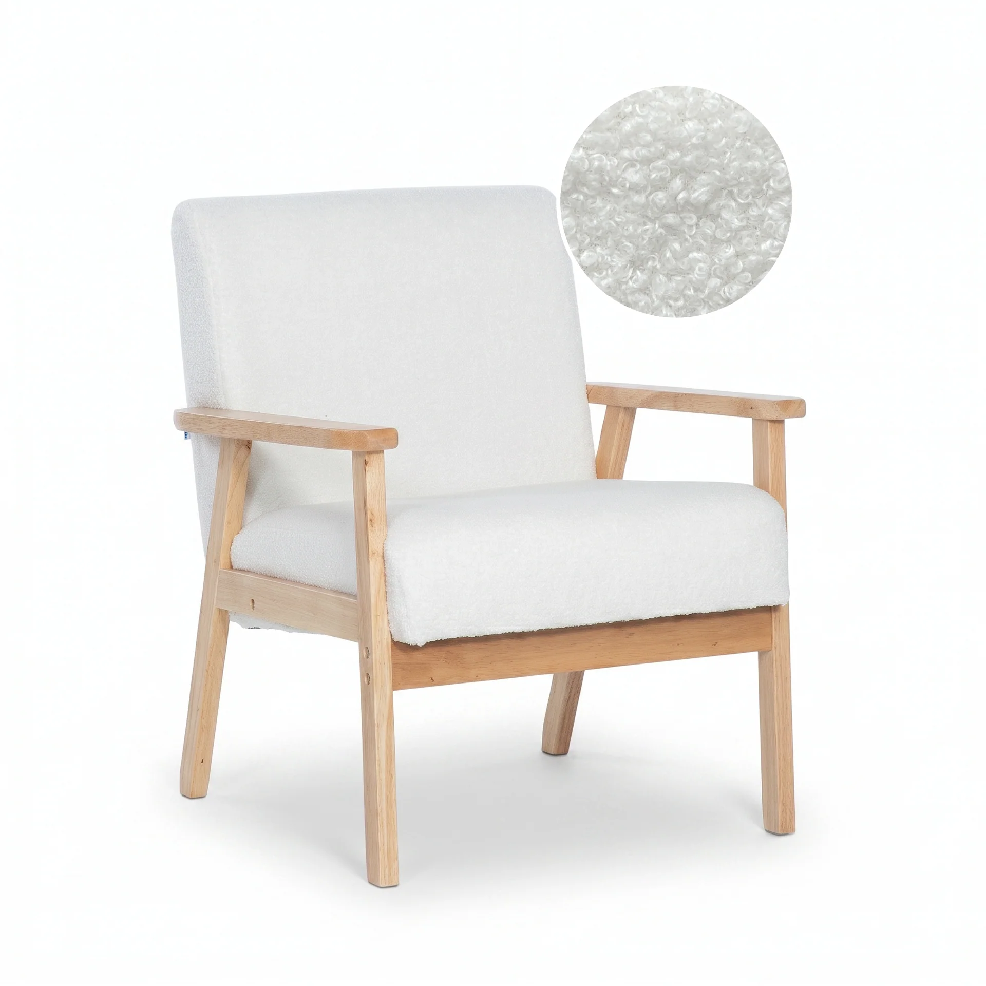 Aven Boucle Armchair - White - Image 7