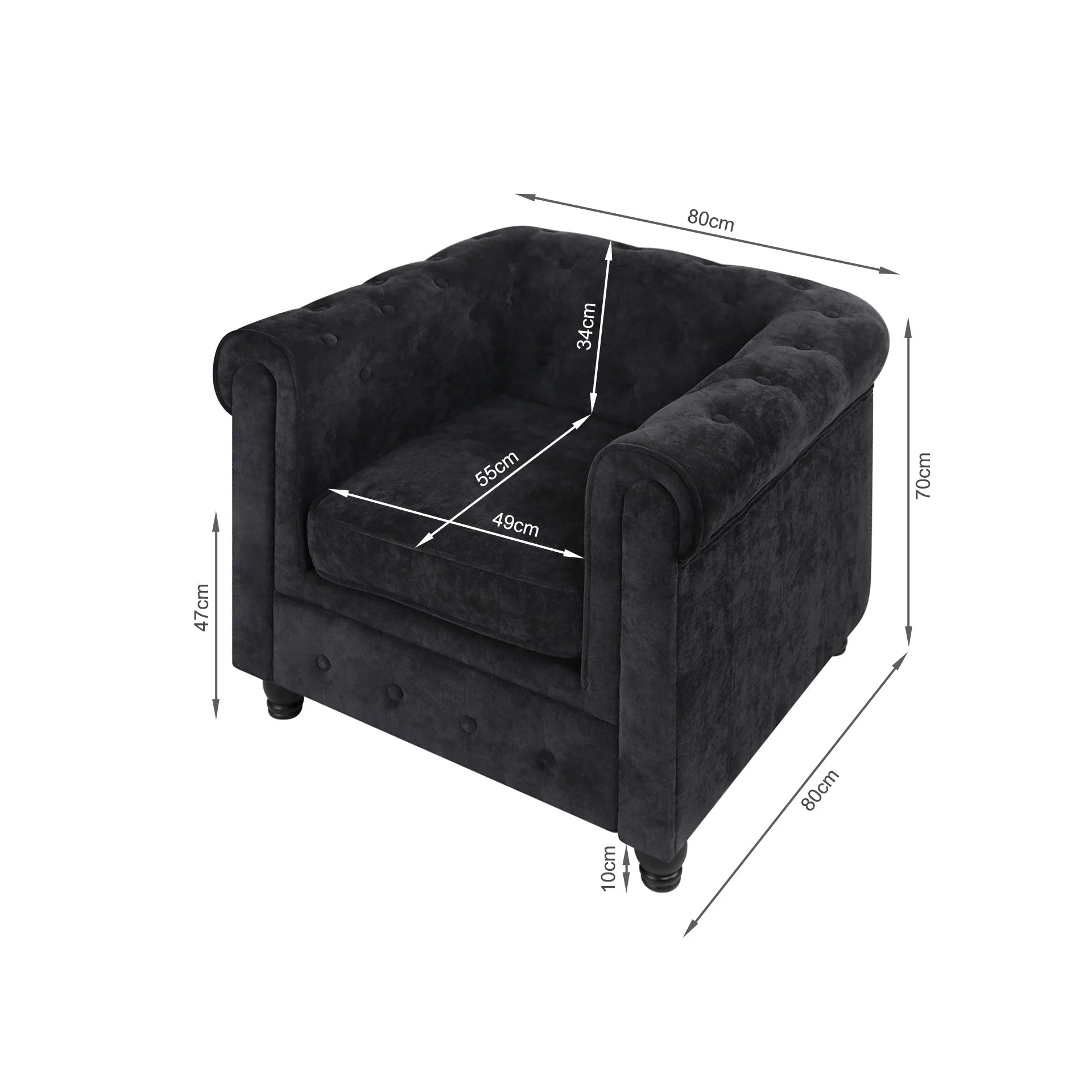 Aviana Occasional Chair - Black - Image 13