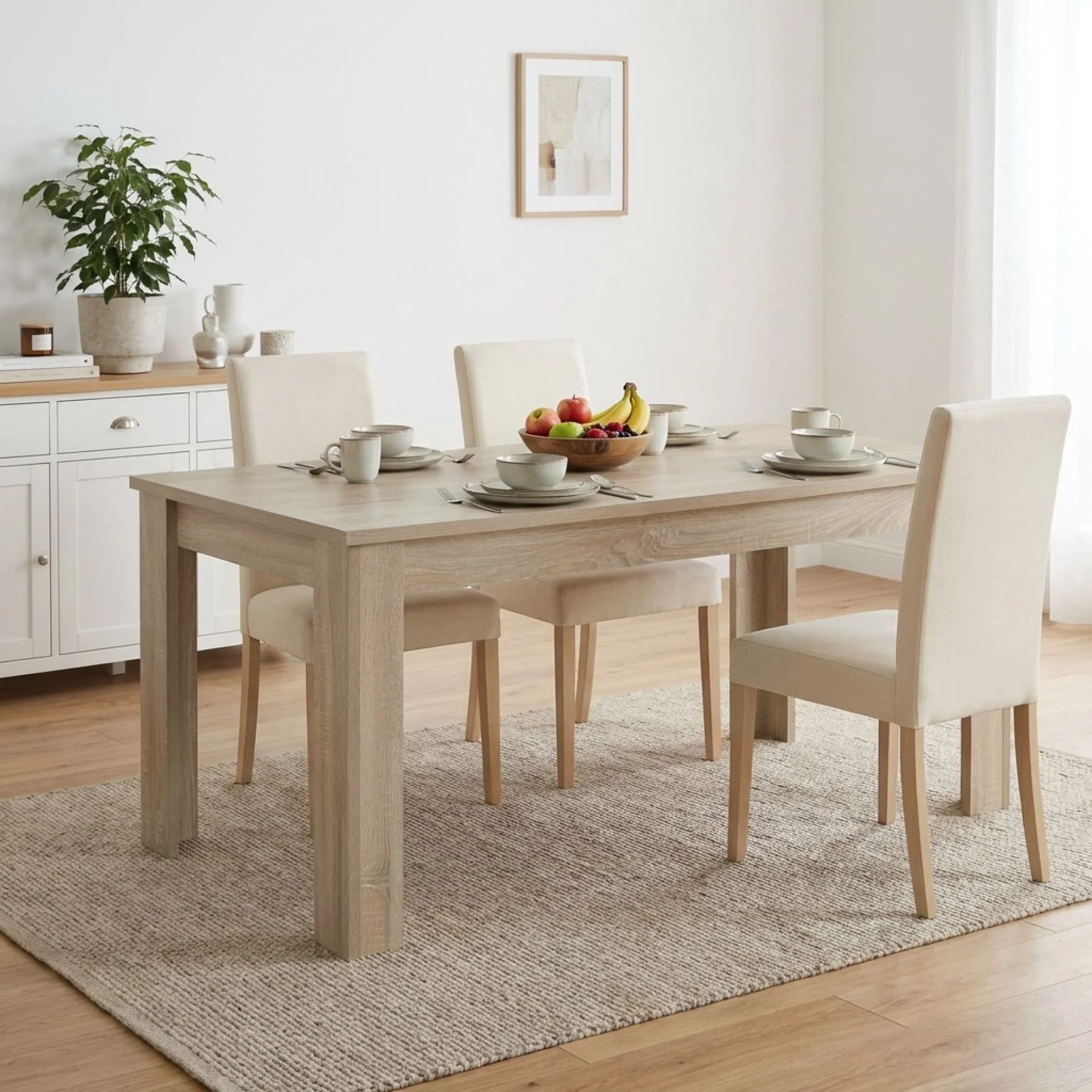 Azar Dining Table Rectangle 160 x 80cm - Oak - Image 5