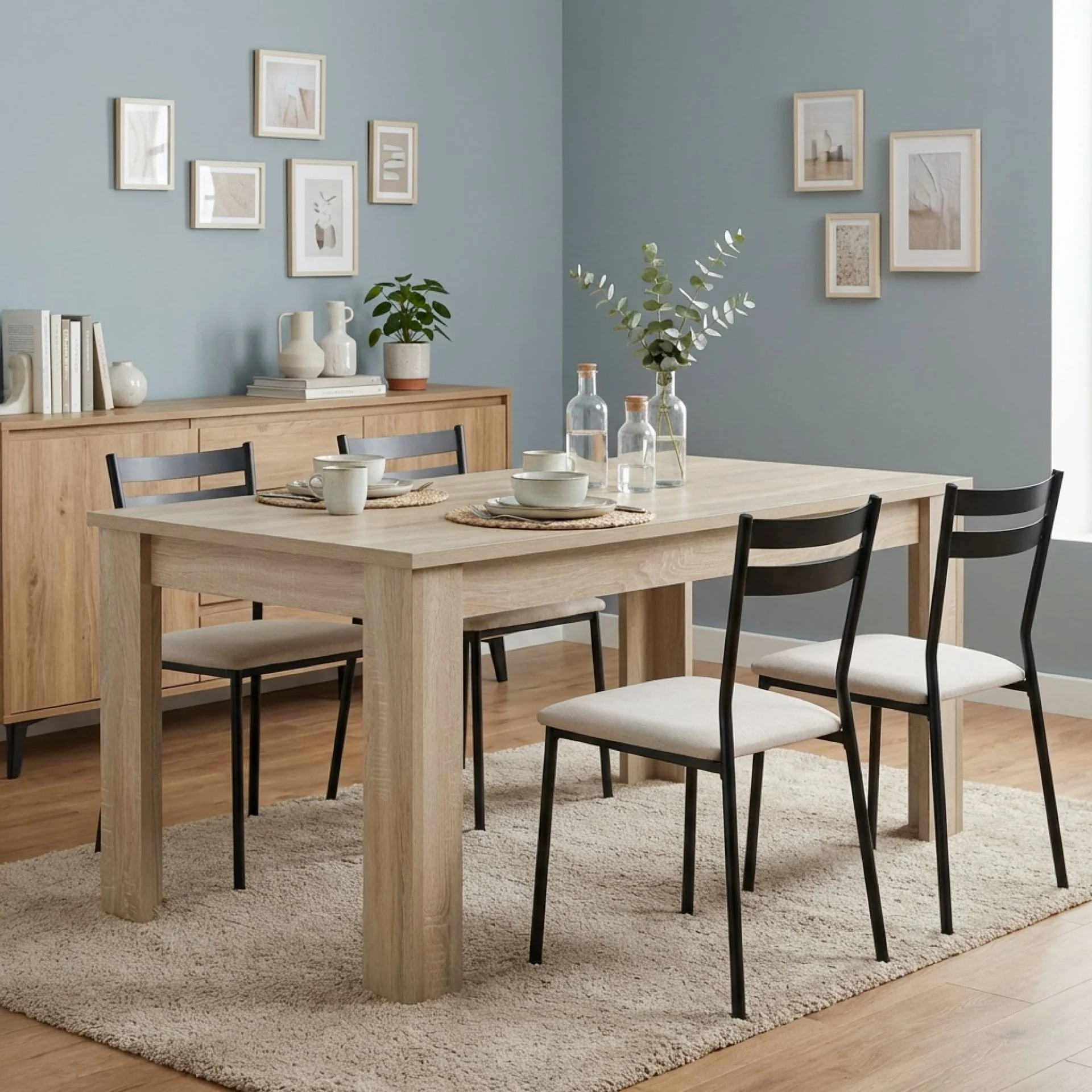 Azar Dining Table Rectangle 160 x 80cm - Oak - Image 6