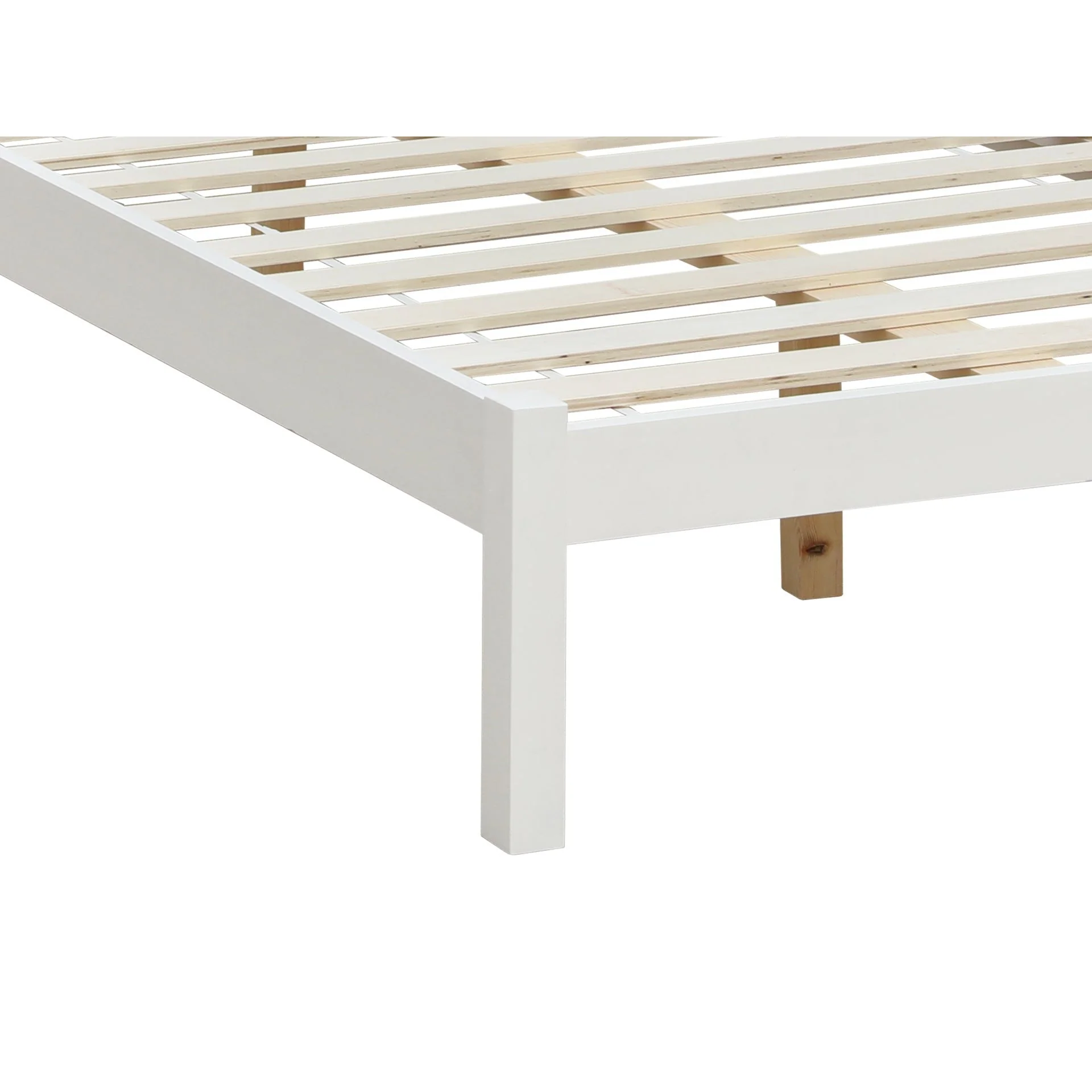 Baker King Single Wooden Bed Frame - White - Image 10